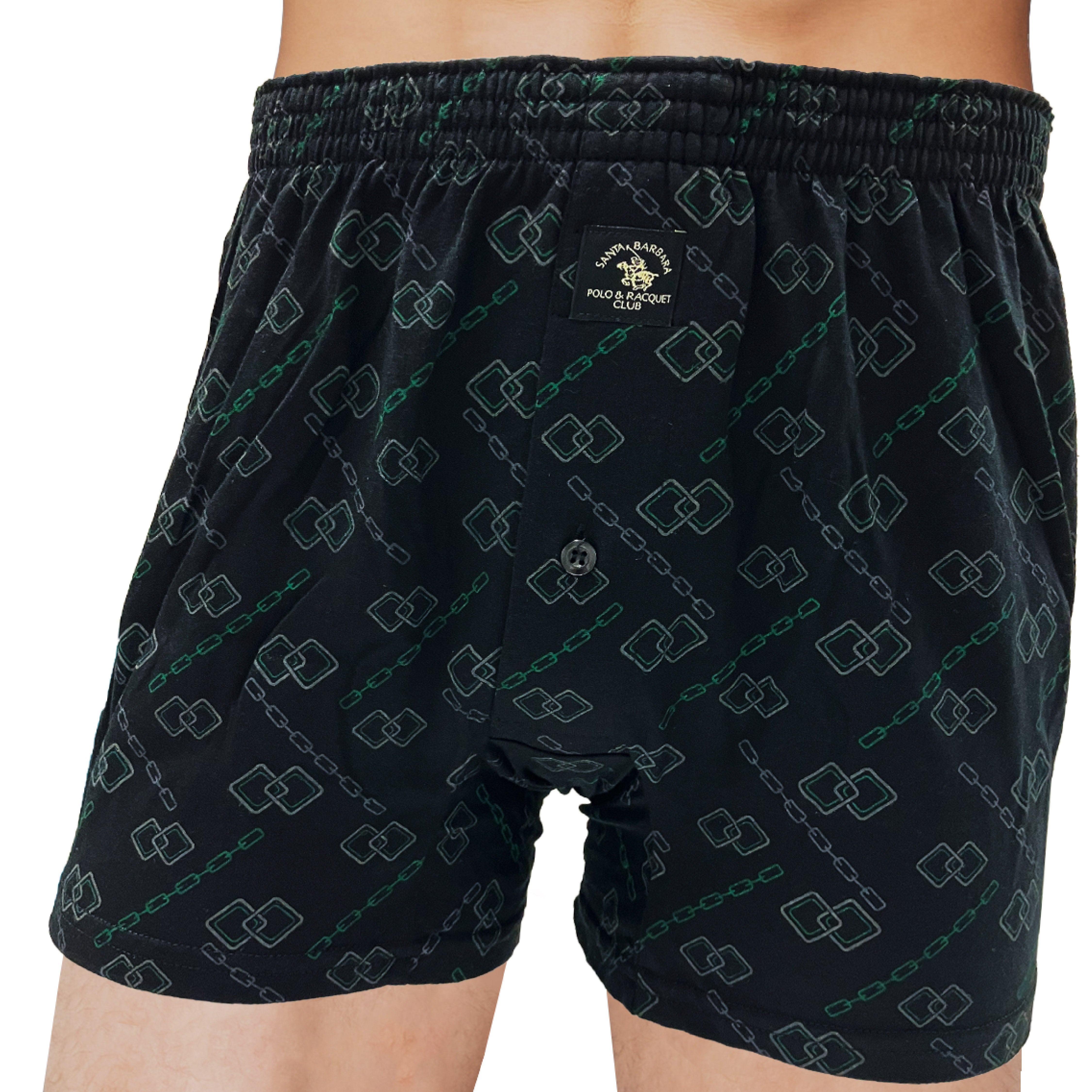 サンタバーバラ ポロ アンド ラケット クラブ SANTA BARBARA POLO&RACQUET CLUB 前開き ニットトランクス 綿混素材 【返品不可商品】 （ブラック） ブラック