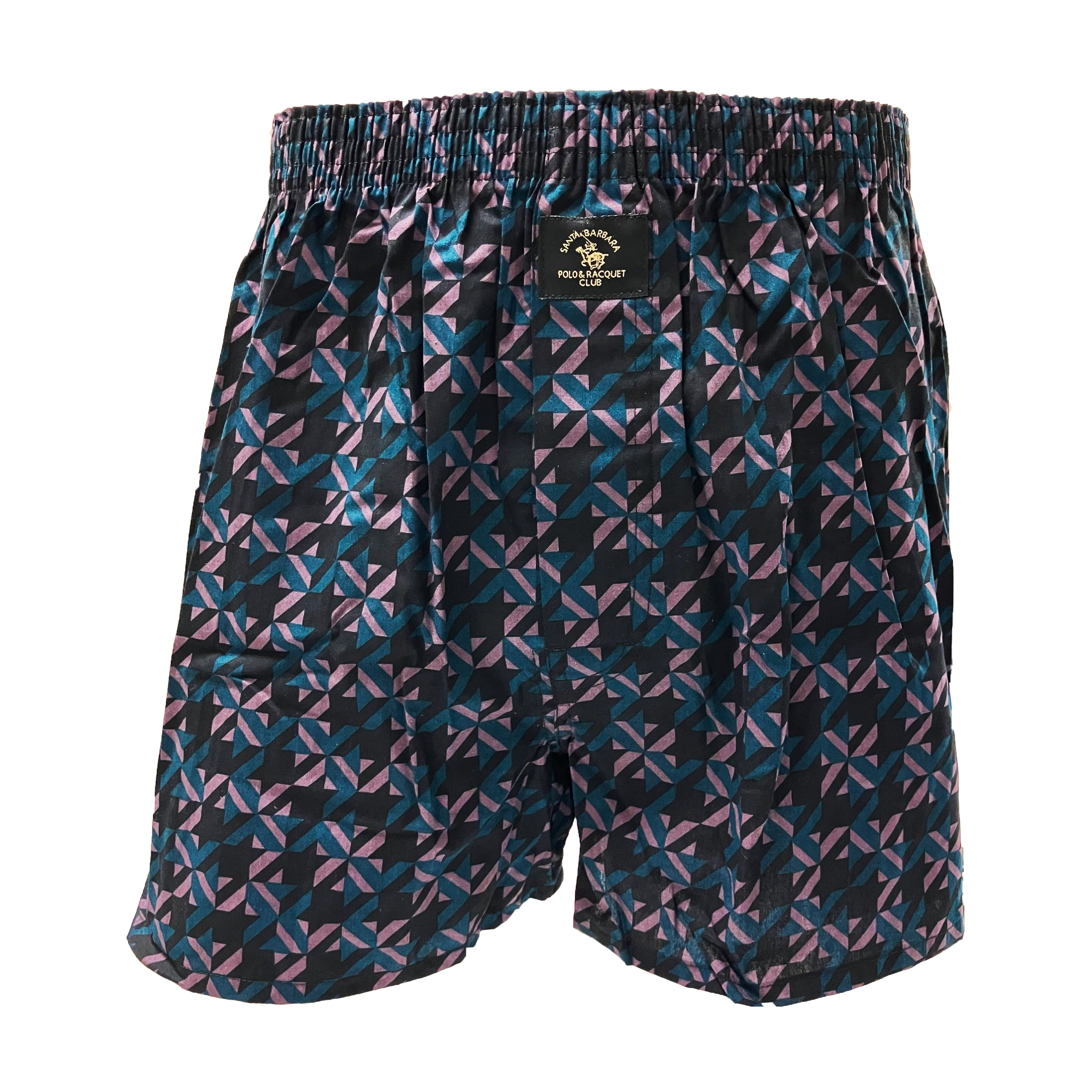 サンタバーバラ ポロ アンド ラケット クラブ SANTA BARBARA POLO&RACQUET CLUB 前開き トランクス 綿100％ 【返品不可商品】 （ブラック） ブラック