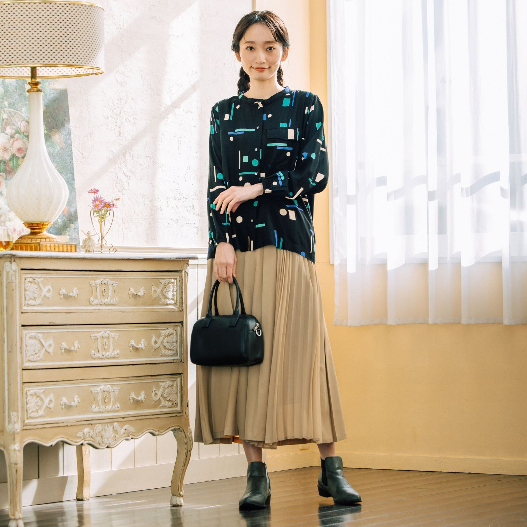 サブストリート マイスタンダード sabstreet my standard 【大きいサイズ】 9号・15号(M・3L) アシメプリーツスカート （チャコール） チャコール