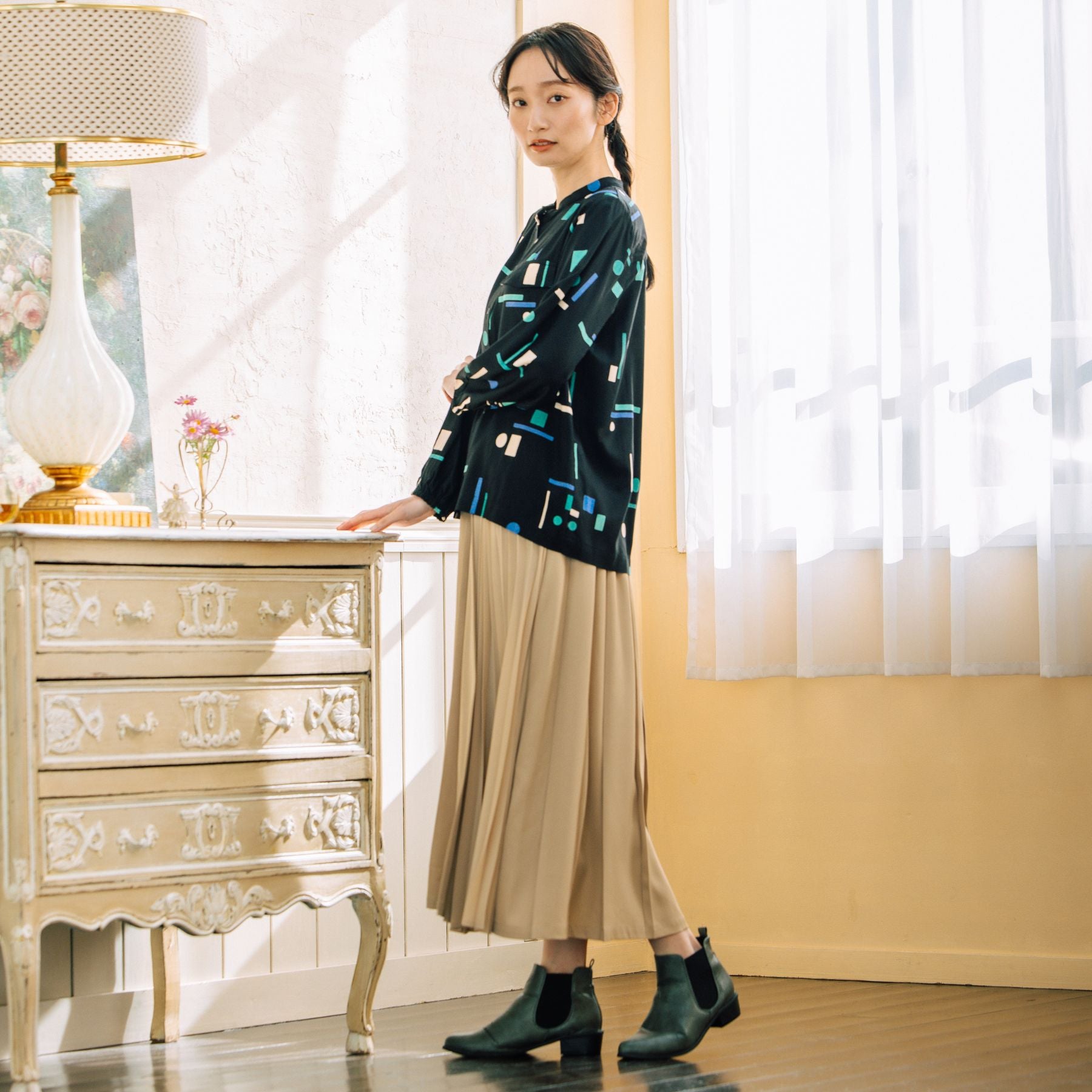 サブストリート マイスタンダード sabstreet my standard 【大きいサイズ】 9号・15号(M・3L) アシメプリーツスカート （チャコール） チャコール