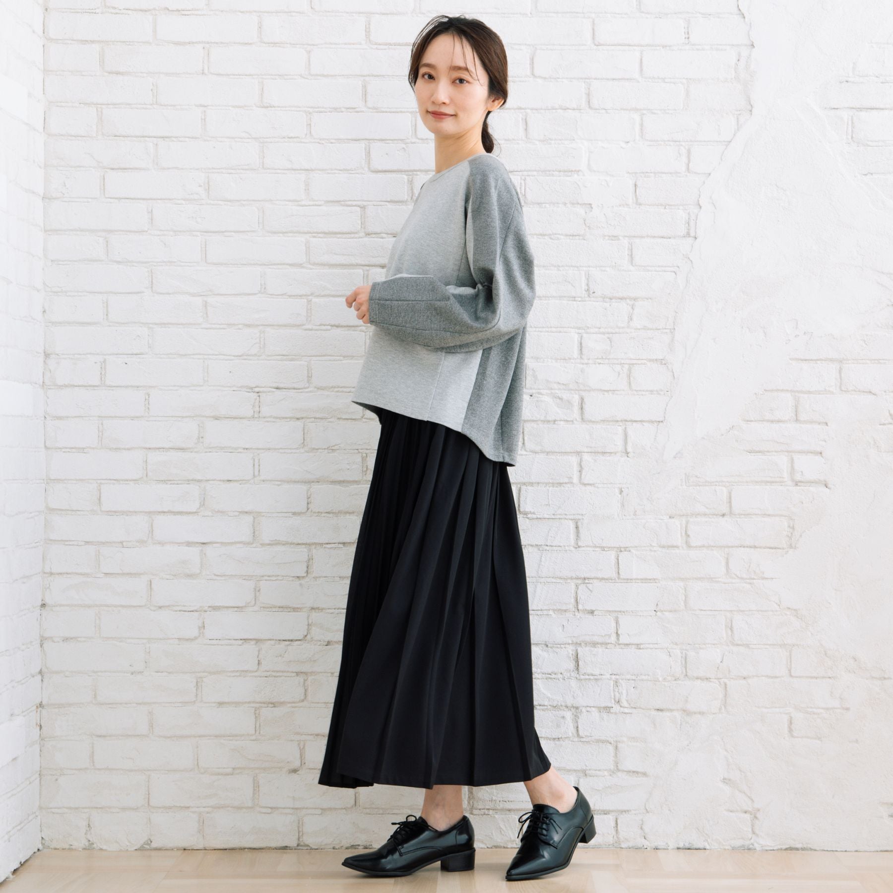 サブストリート マイスタンダード sabstreet my standard 【大きいサイズ】 9号・15号(M・3L) アシメプリーツスカート （チャコール） チャコール