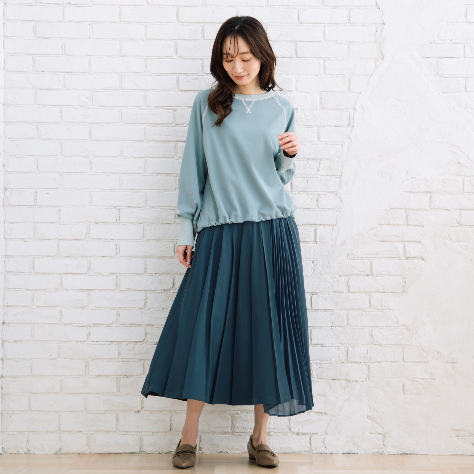 サブストリート マイスタンダード sabstreet my standard 【大きいサイズ】 9号・15号(M・3L) アシメプリーツスカート （チャコール） チャコール