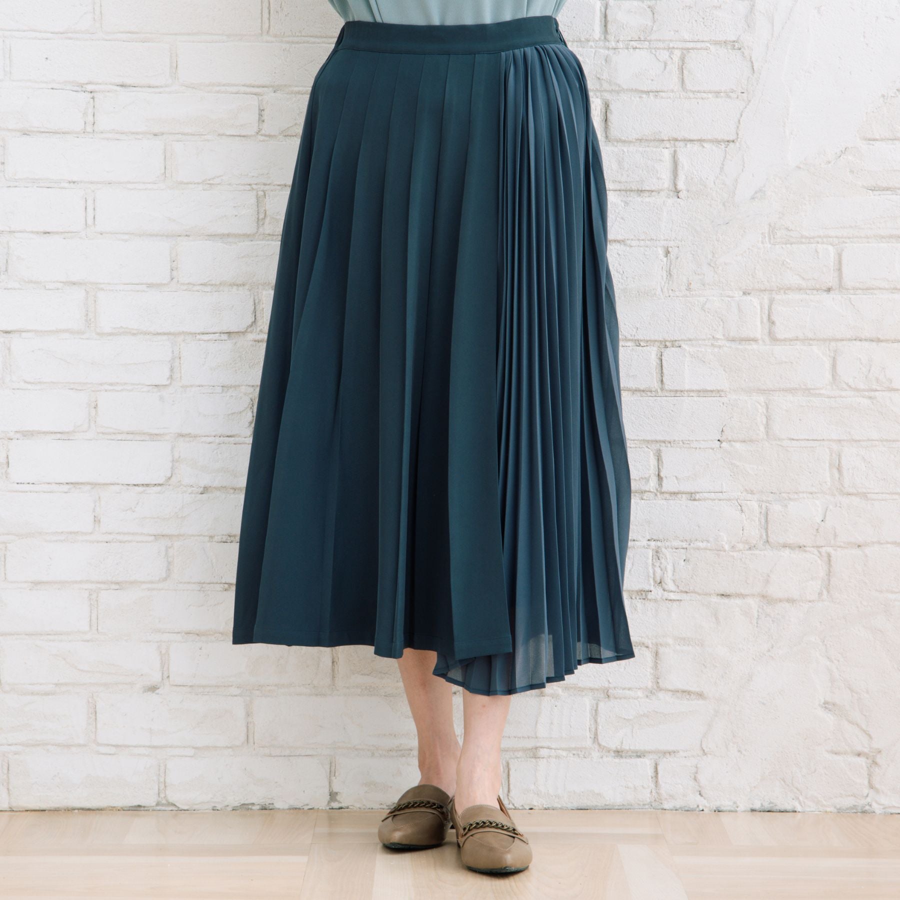 サブストリート マイスタンダード sabstreet my standard 【大きいサイズ】 9号・15号(M・3L) アシメプリーツスカート （チャコール） チャコール