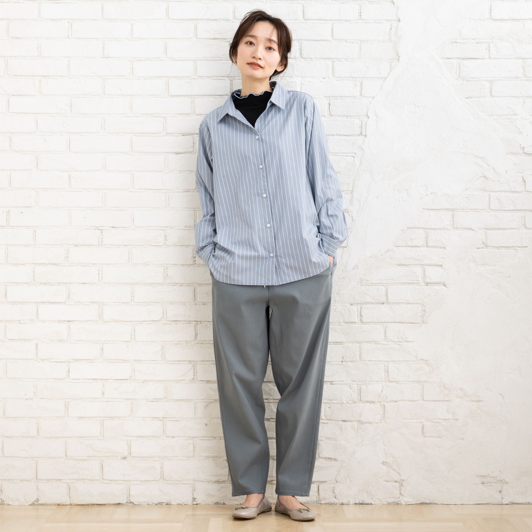 サブストリート マイスタンダード sabstreet my standard 【大きいサイズ】 9号・15号・19号(M・3L・5L) 配色メローハイネックカットソー （ブラック） ブラック