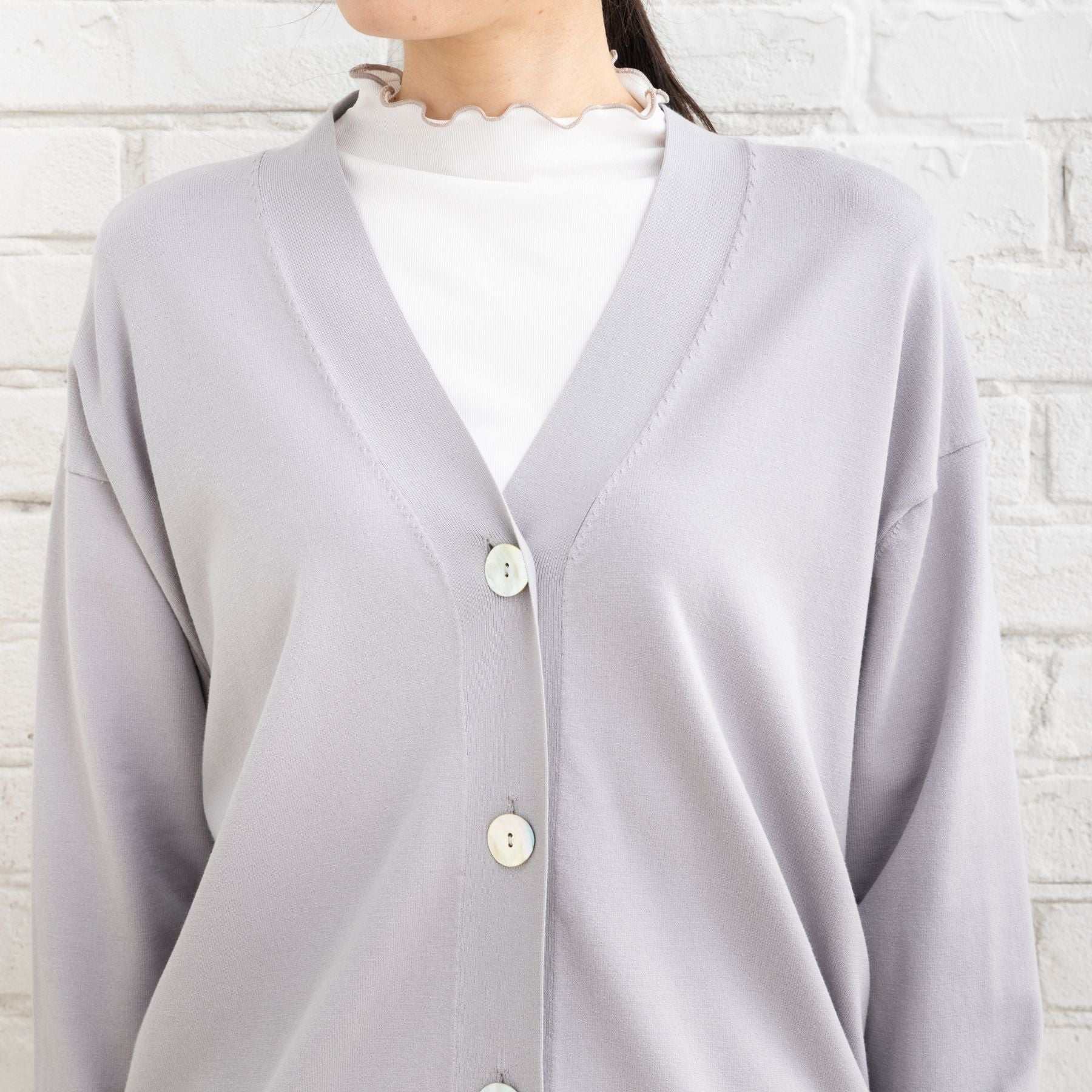 サブストリート マイスタンダード sabstreet my standard 【大きいサイズ】 9号・15号(M・3L) FONTLAB 袖口配色Vカーディガン （ブラック） ブラック