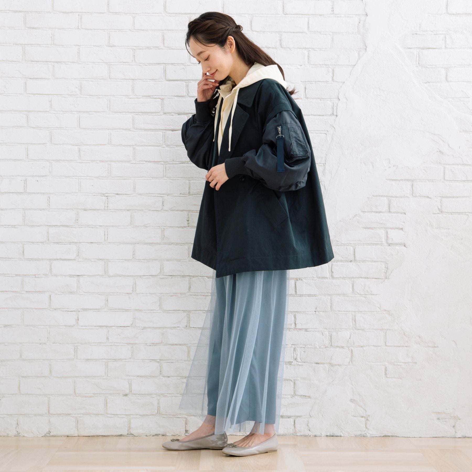 サブストリート マイスタンダード sabstreet my standard 【大きいサイズ】 15号(3L) FONTLAB MA-1スリーブショートコート （ベージュ） ベージュ