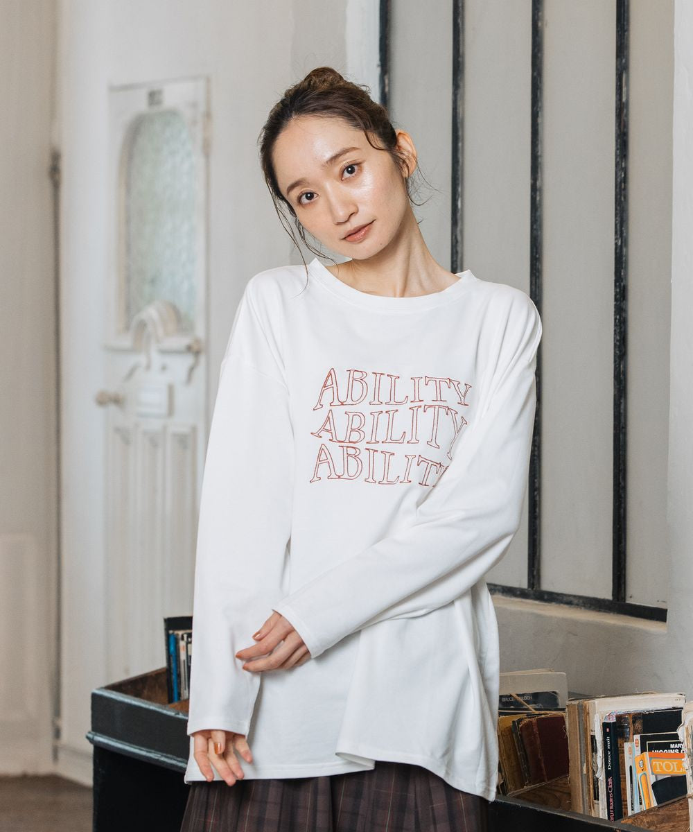 サブストリート マイスタンダード sabstreet my standard 【大きいサイズ】 9号・15号(M・3L) FONTLAB ラメロゴエンブロイダリーロンTシャツ （レッド） レッド