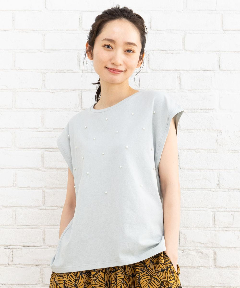 サブストリート マイスタンダード sabstreet my standard 【大きいサイズ】 9号・15号・19号(M・3L・5L) パールデコレートノースリーブカットソー （ライトグリーン） ライトグリーン