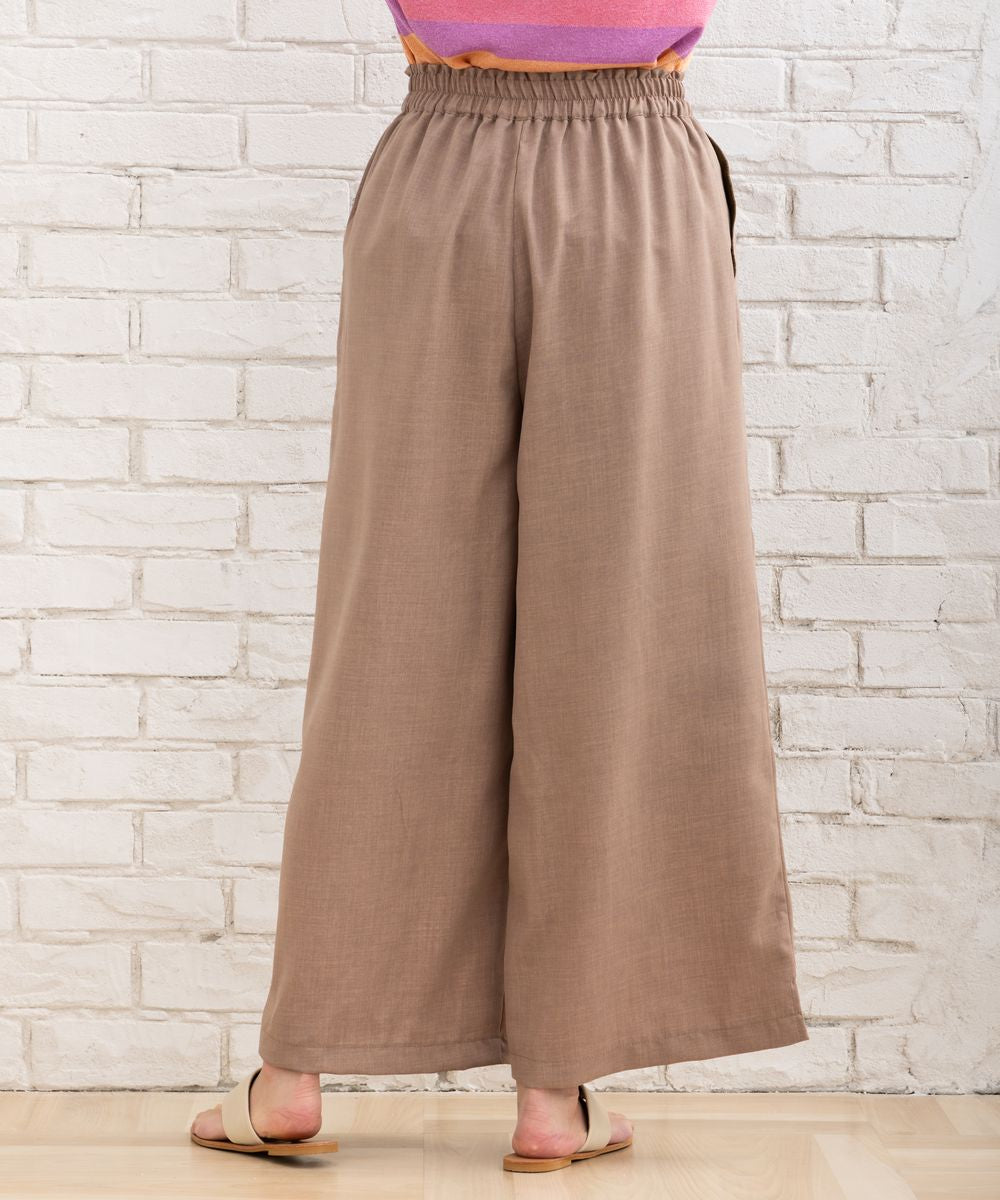 サブストリート マイスタンダード sabstreet my standard 【大きいサイズ】 9号・15号(M・3L) リネンタッチワイドパンツ （ライトベージュ） ライトベージュ