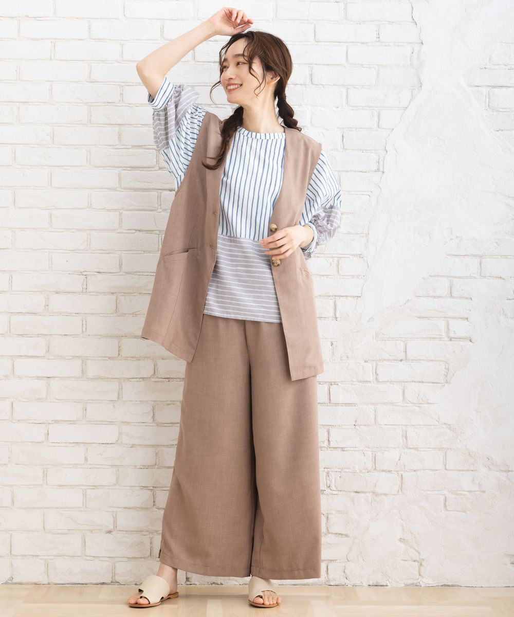 サブストリート マイスタンダード sabstreet my standard 【大きいサイズ】 9号・15号(M・3L) リネンタッチジレ （ネイビー） ネイビー