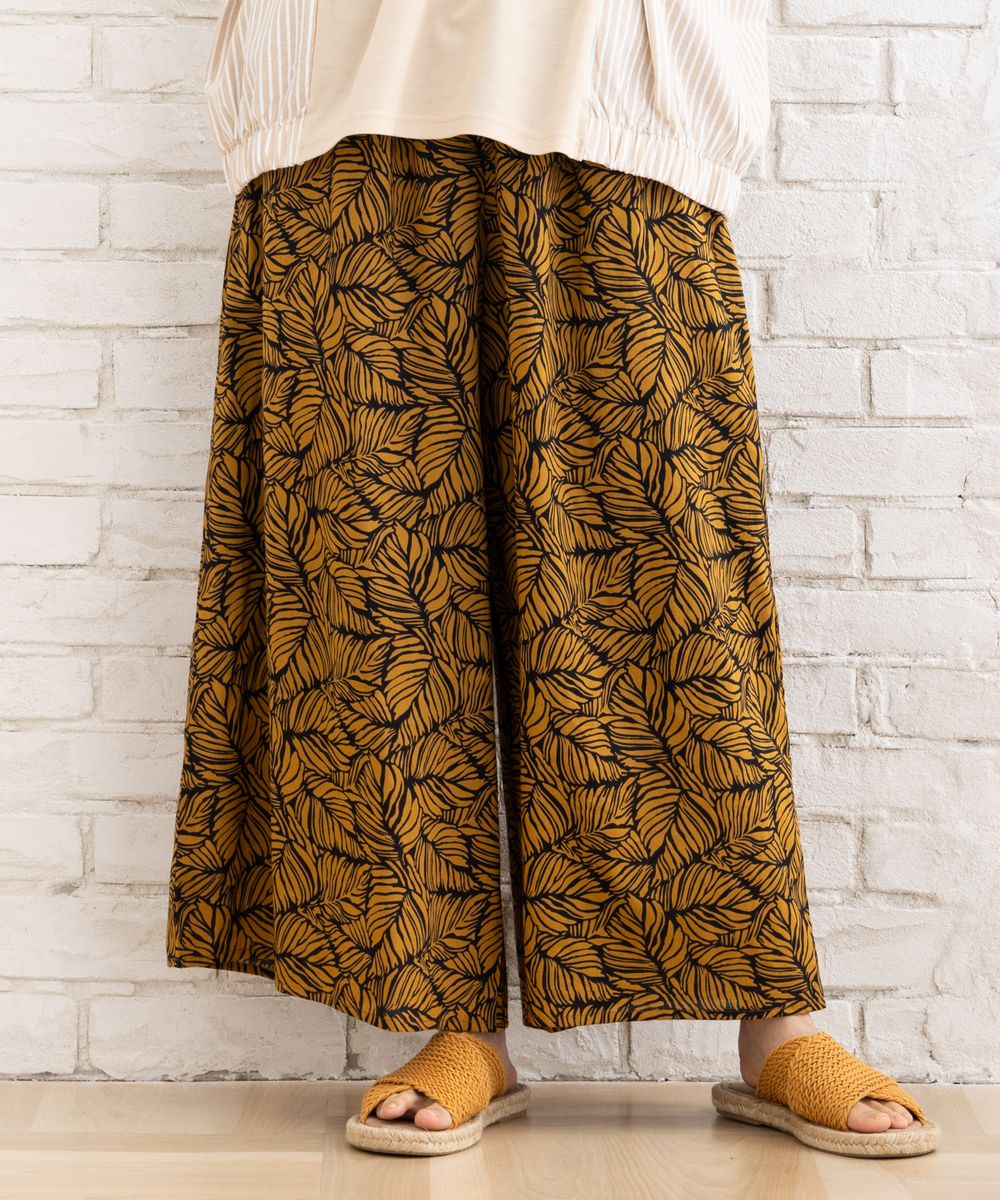 サブストリート マイスタンダード sabstreet my standard 【大きいサイズ】 9号・15号(M・3L) ボタニカルテキスタイルパンツ （キャメル） キャメル
