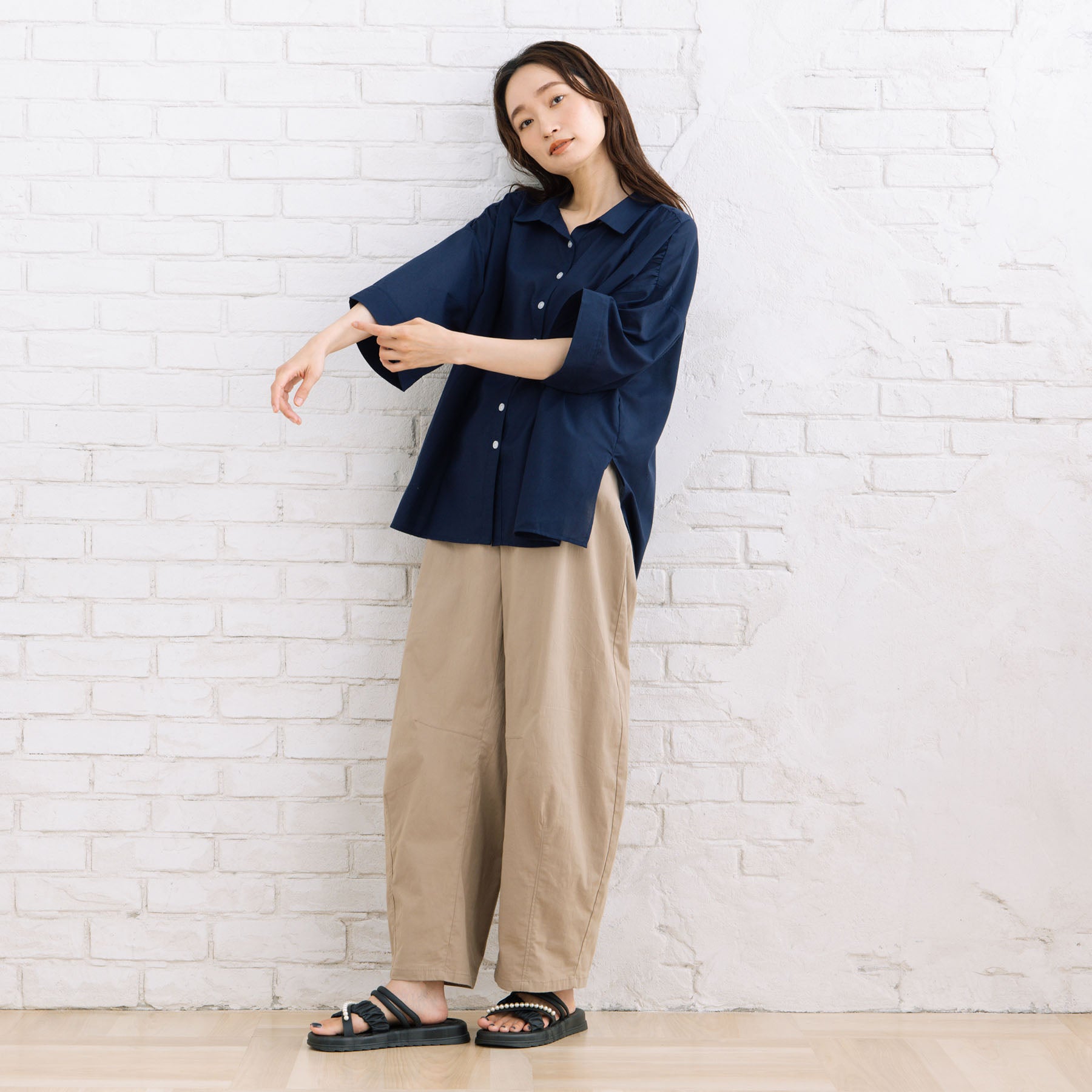 サブストリート マイスタンダード sabstreet my standard 【sabstreet bis】【web限定】15号(3L) 【接触冷感】スキッパーゆるシャツ （ライトグリーン） ライトグリーン