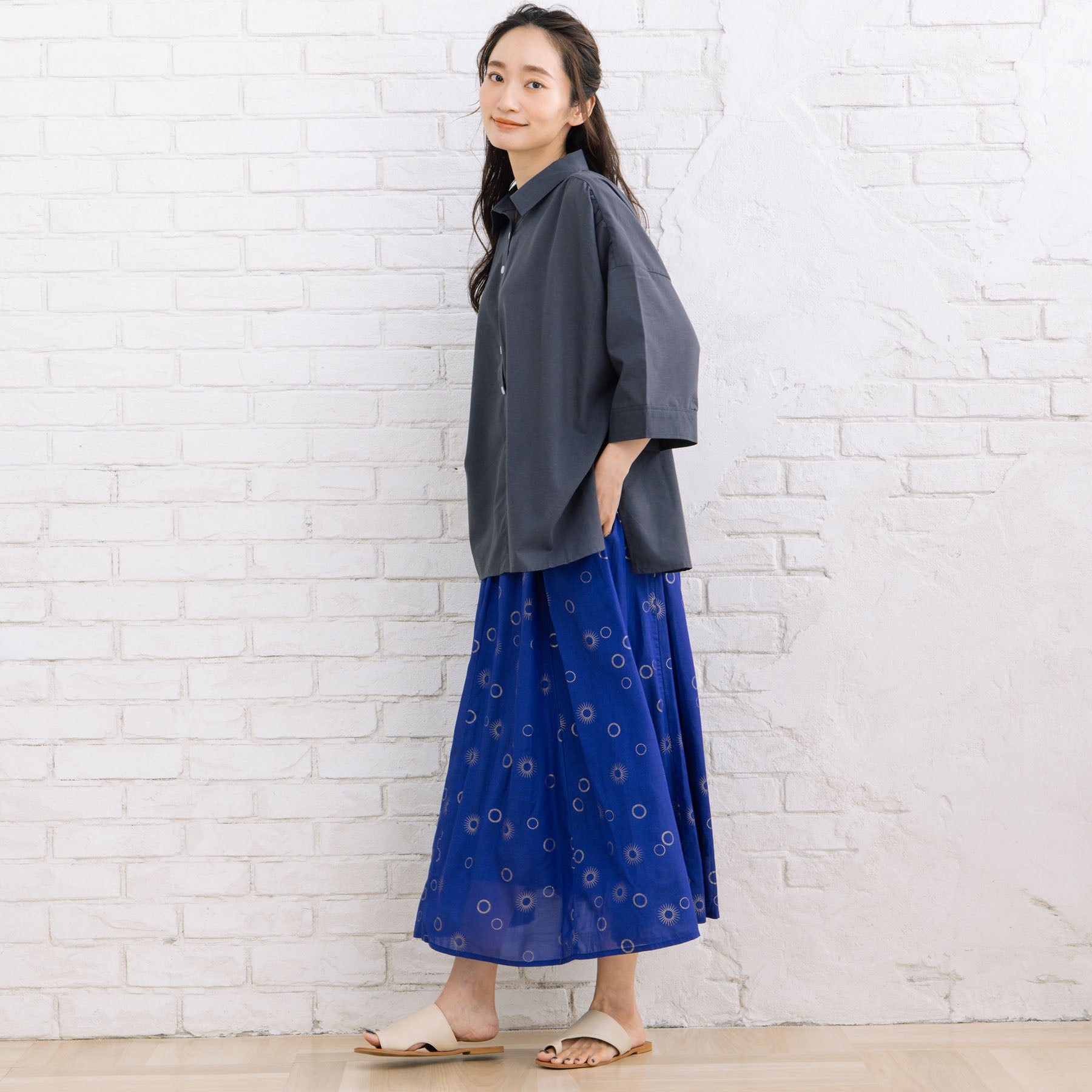 サブストリート マイスタンダード sabstreet my standard 【sabstreet bis】【web限定】15号(3L) 【接触冷感】スキッパーゆるシャツ （ライトグリーン） ライトグリーン