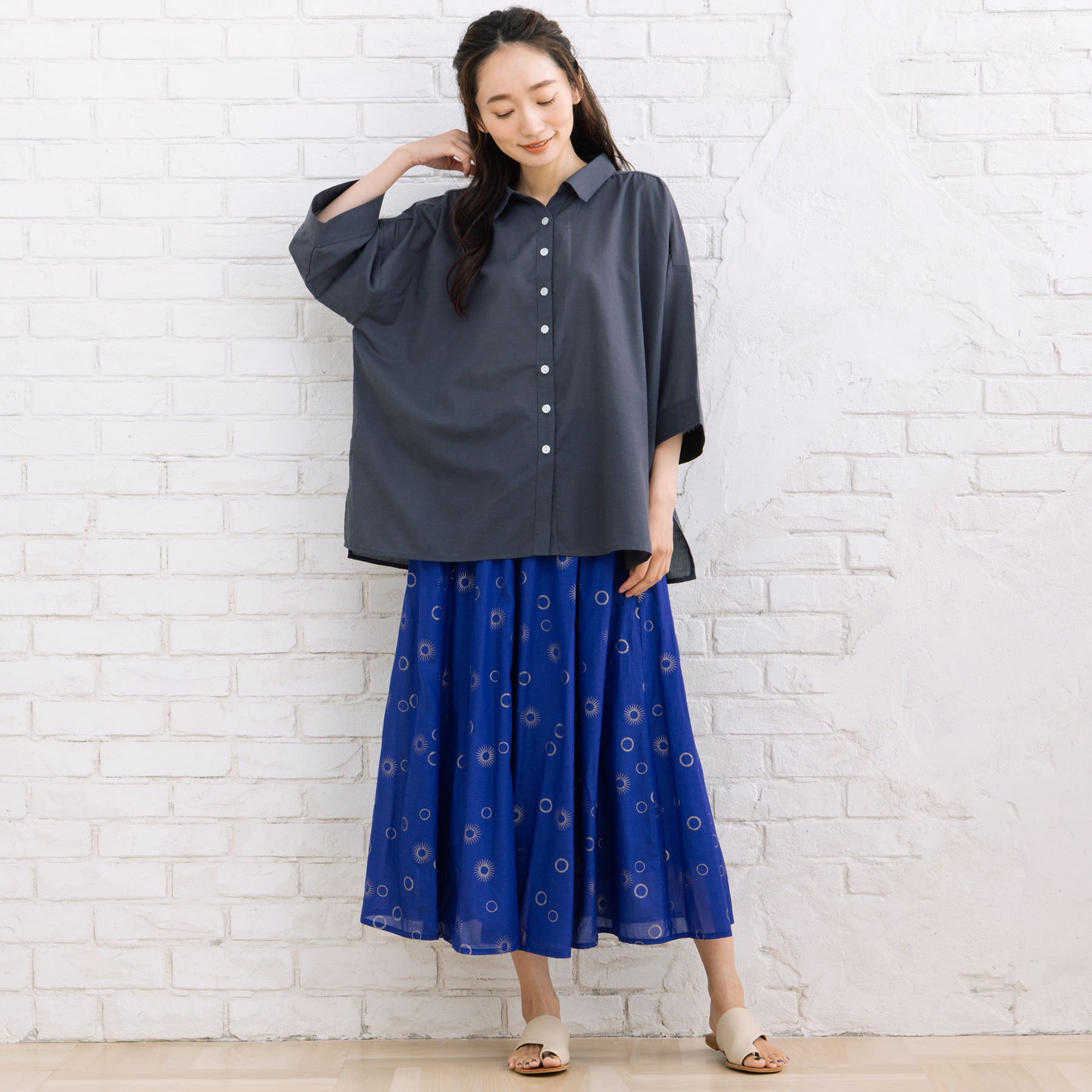 サブストリート マイスタンダード sabstreet my standard 【sabstreet bis】【web限定】15号(3L) 【接触冷感】スキッパーゆるシャツ （ライトグリーン） ライトグリーン