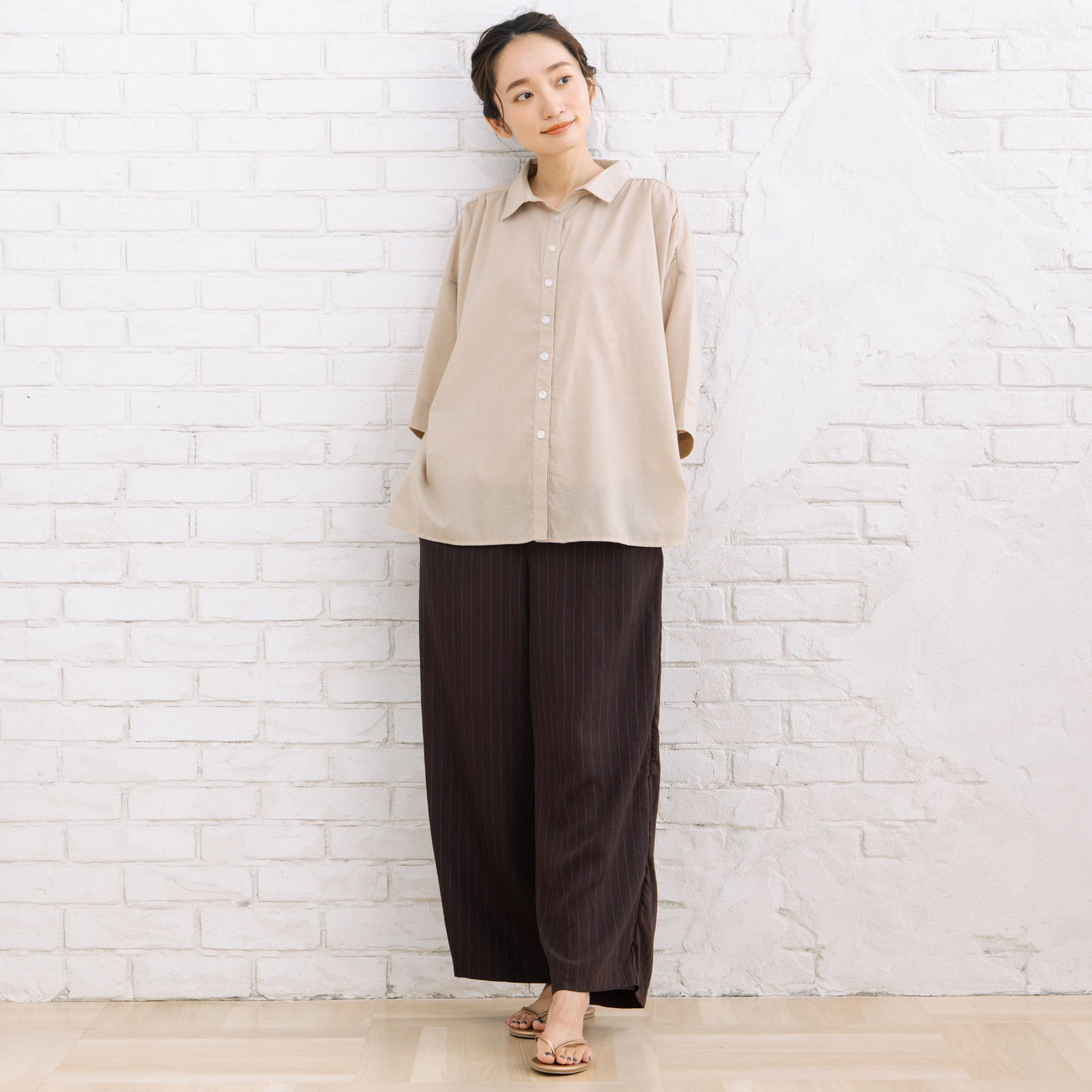 サブストリート マイスタンダード sabstreet my standard 【sabstreet bis】【web限定】15号(3L) 【接触冷感】スキッパーゆるシャツ （ライトグリーン） ライトグリーン