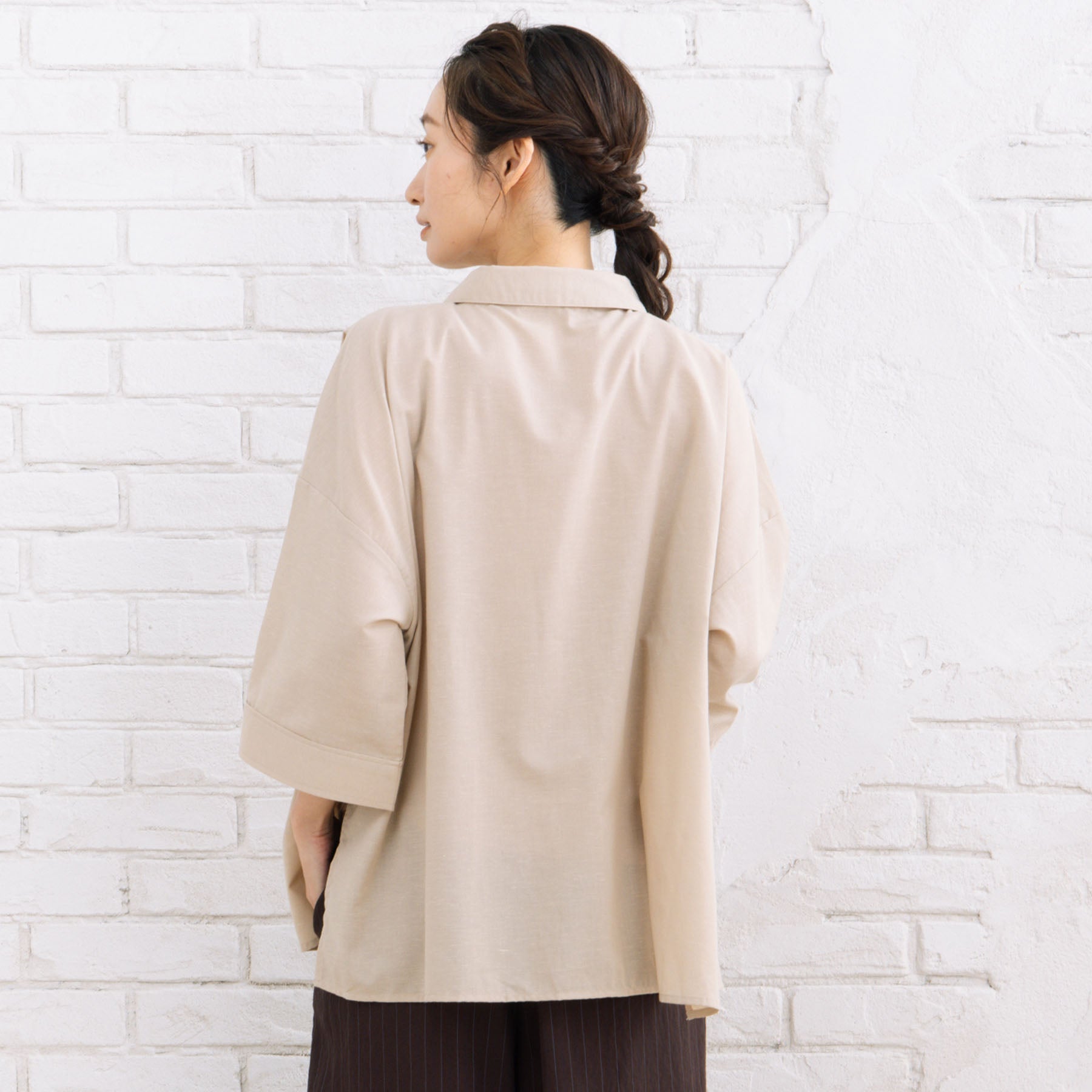 サブストリート マイスタンダード sabstreet my standard 【sabstreet bis】【web限定】15号(3L) 【接触冷感】スキッパーゆるシャツ （ライトグリーン） ライトグリーン
