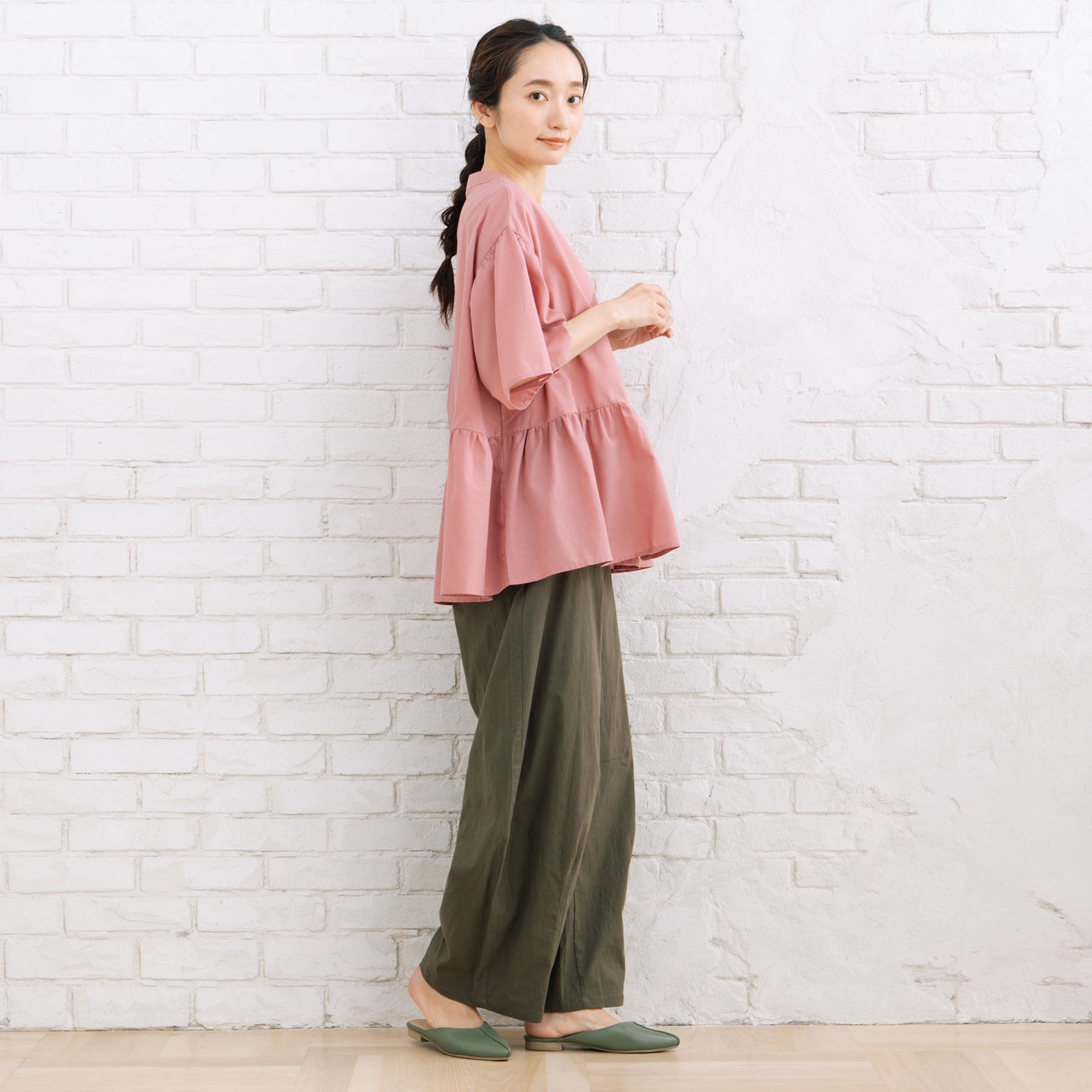 サブストリート マイスタンダード sabstreet my standard 【sabstreet bis】【web限定】15号(3L) 【接触冷感】フレアブラウス （チャコール） チャコール