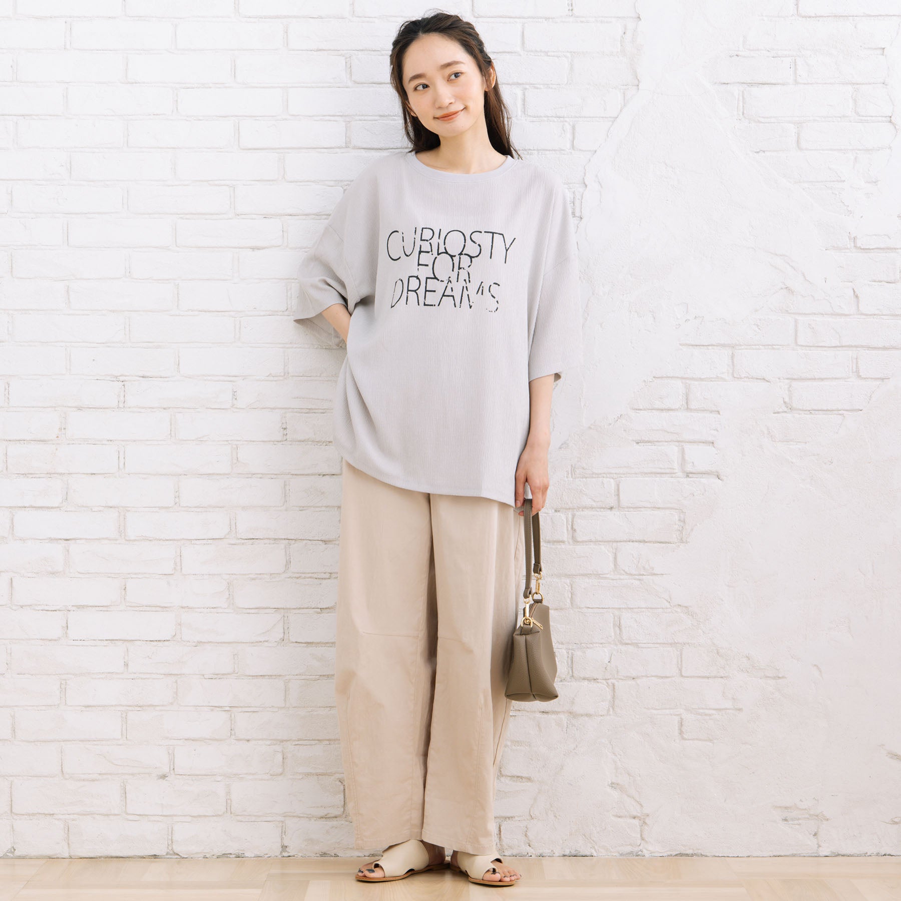 サブストリート マイスタンダード sabstreet my standard 【sabstreet bis】【web限定】15号(3L) 6分袖ロゴカットソー （オフホワイト） オフホワイト