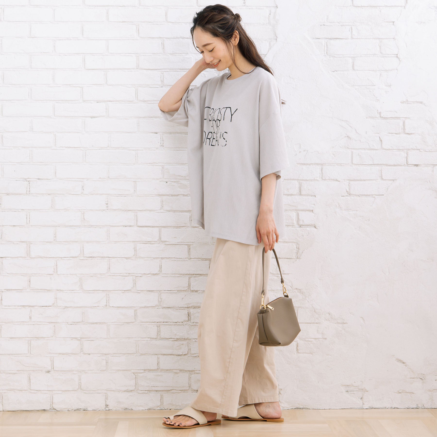 サブストリート マイスタンダード sabstreet my standard 【sabstreet bis】【web限定】15号(3L) 6分袖ロゴカットソー （オフホワイト） オフホワイト