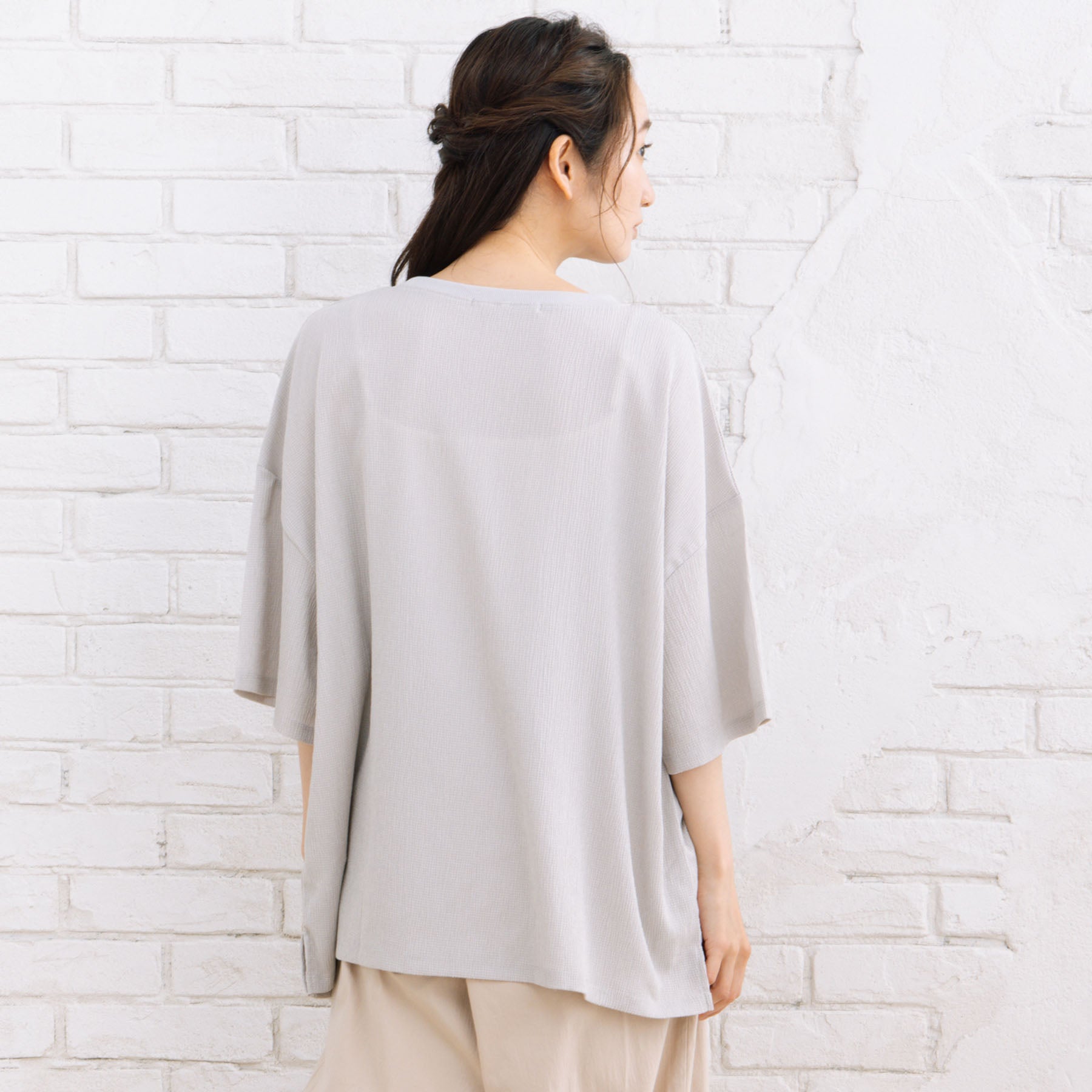 サブストリート マイスタンダード sabstreet my standard 【sabstreet bis】【web限定】15号(3L) 6分袖ロゴカットソー （オフホワイト） オフホワイト