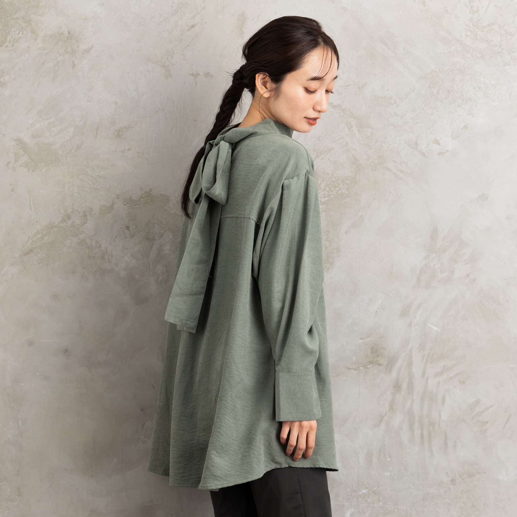 サブストリート マイスタンダード sabstreet my standard 【sabstreet bis】【web限定】ボウタイチュニック （カーキ） カーキ