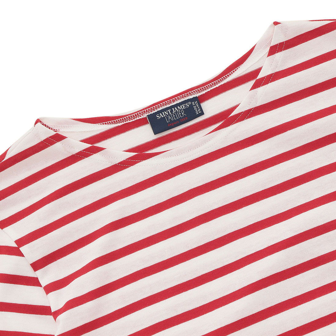 セントジェームス SAINT JAMES Tシャツ カットソー レッド ホワイト メンズ ST.JAMES 9858