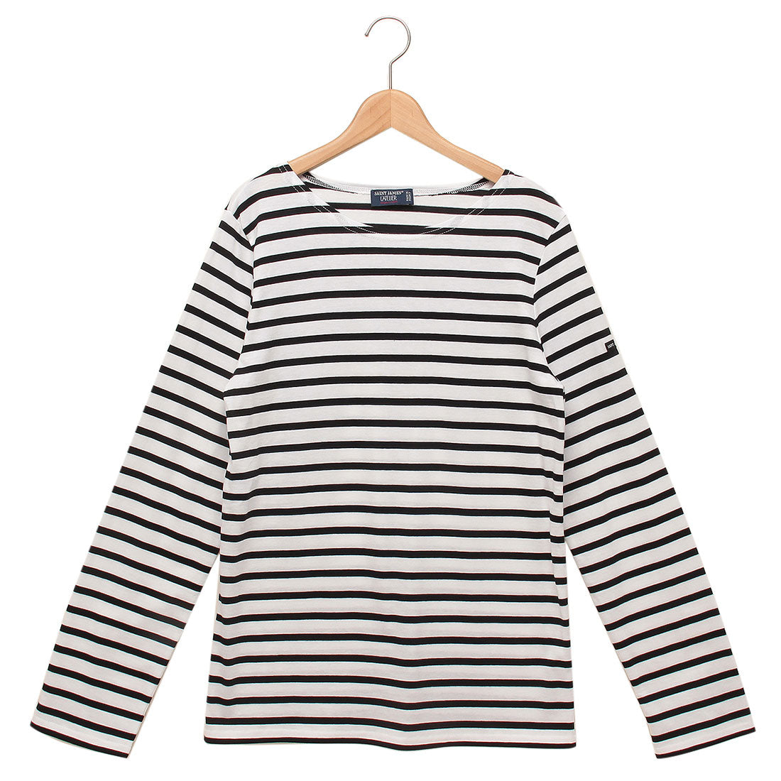 セントジェームス SAINT JAMES Tシャツ カットソー ホワイト ブラック メンズ ST.JAMES 9858,NEIGE NOIR