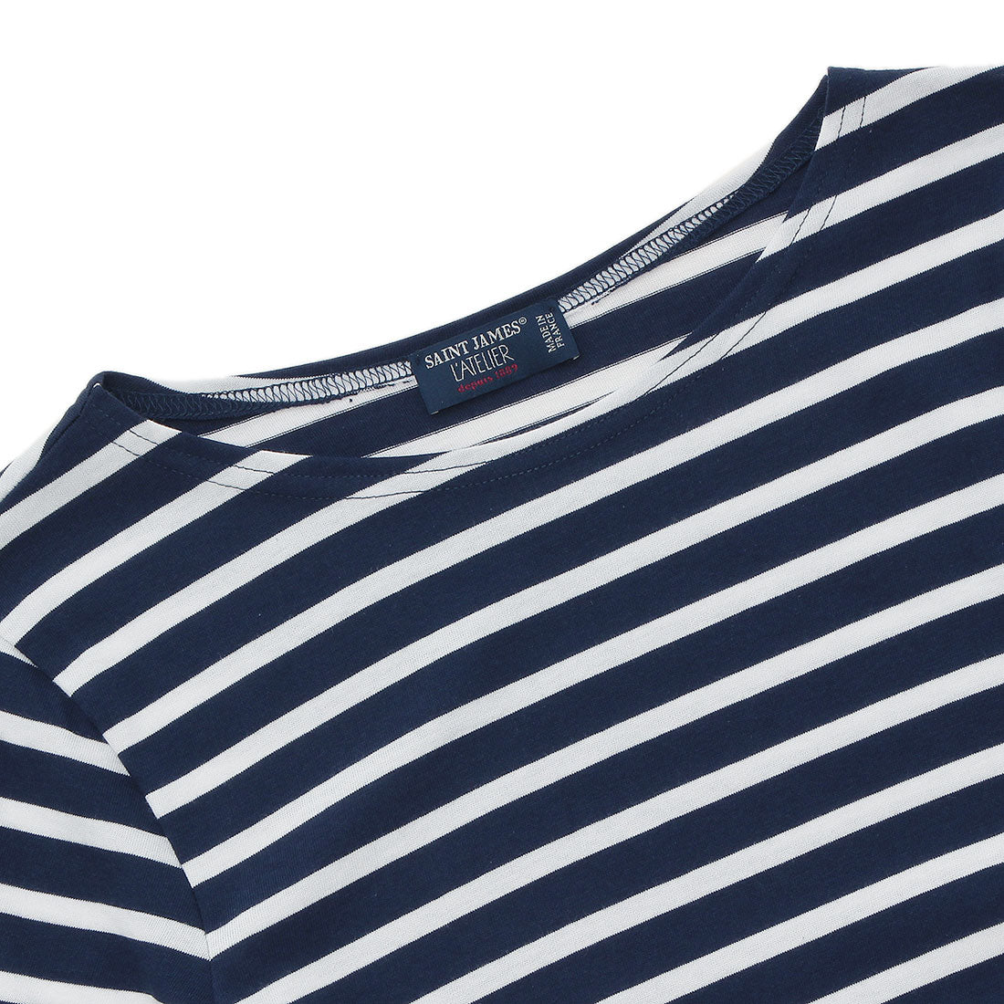 セントジェームス SAINT JAMES Tシャツ カットソー ホワイト ブルー メンズ ST.JAMES 9858