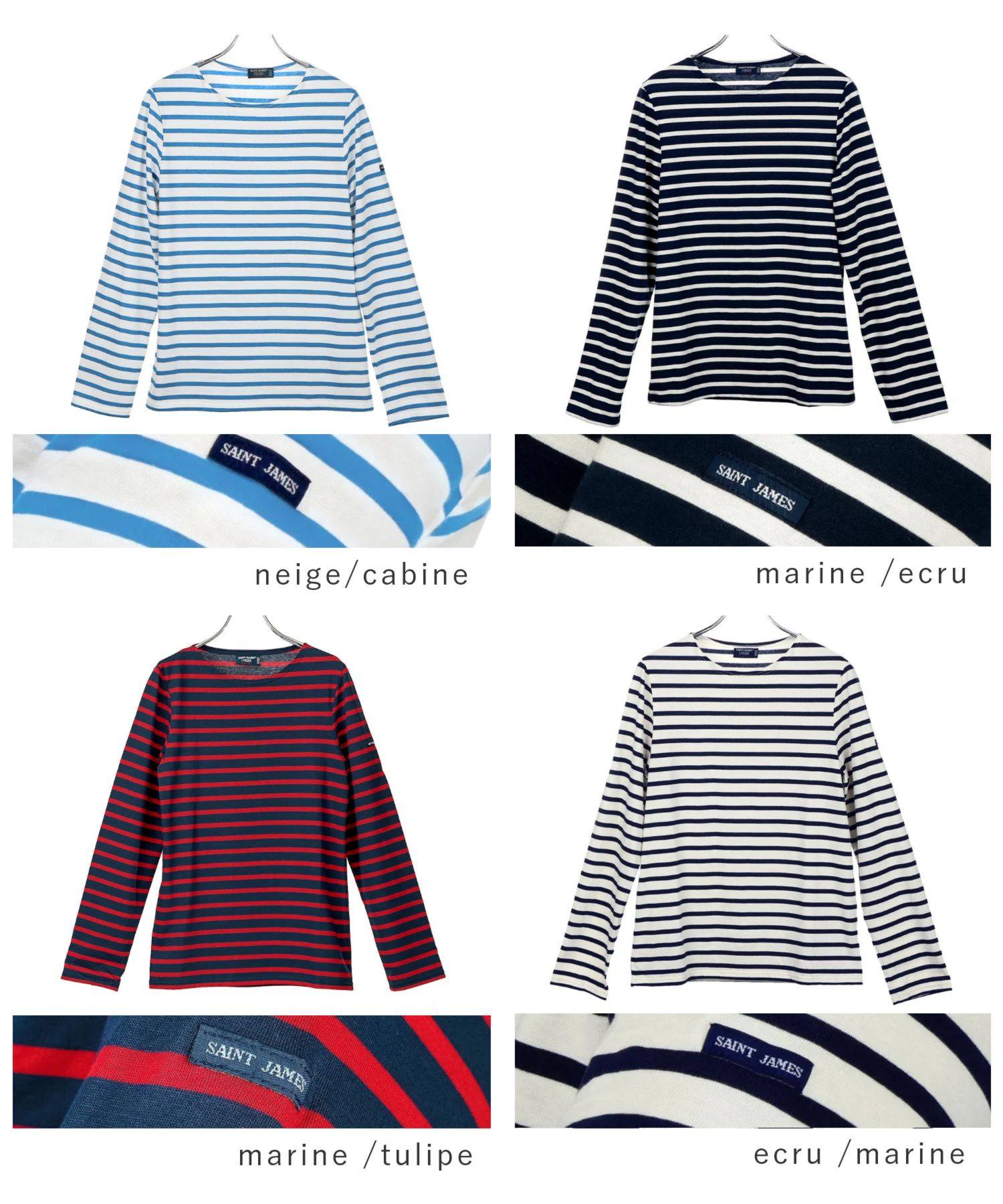 セントジェームス SAINT JAMES セントジェームス SAINT JAMES MINQUIERS MODERNE ボーダー カットソー ロンT クルーネック （neige/noir） neige/noir