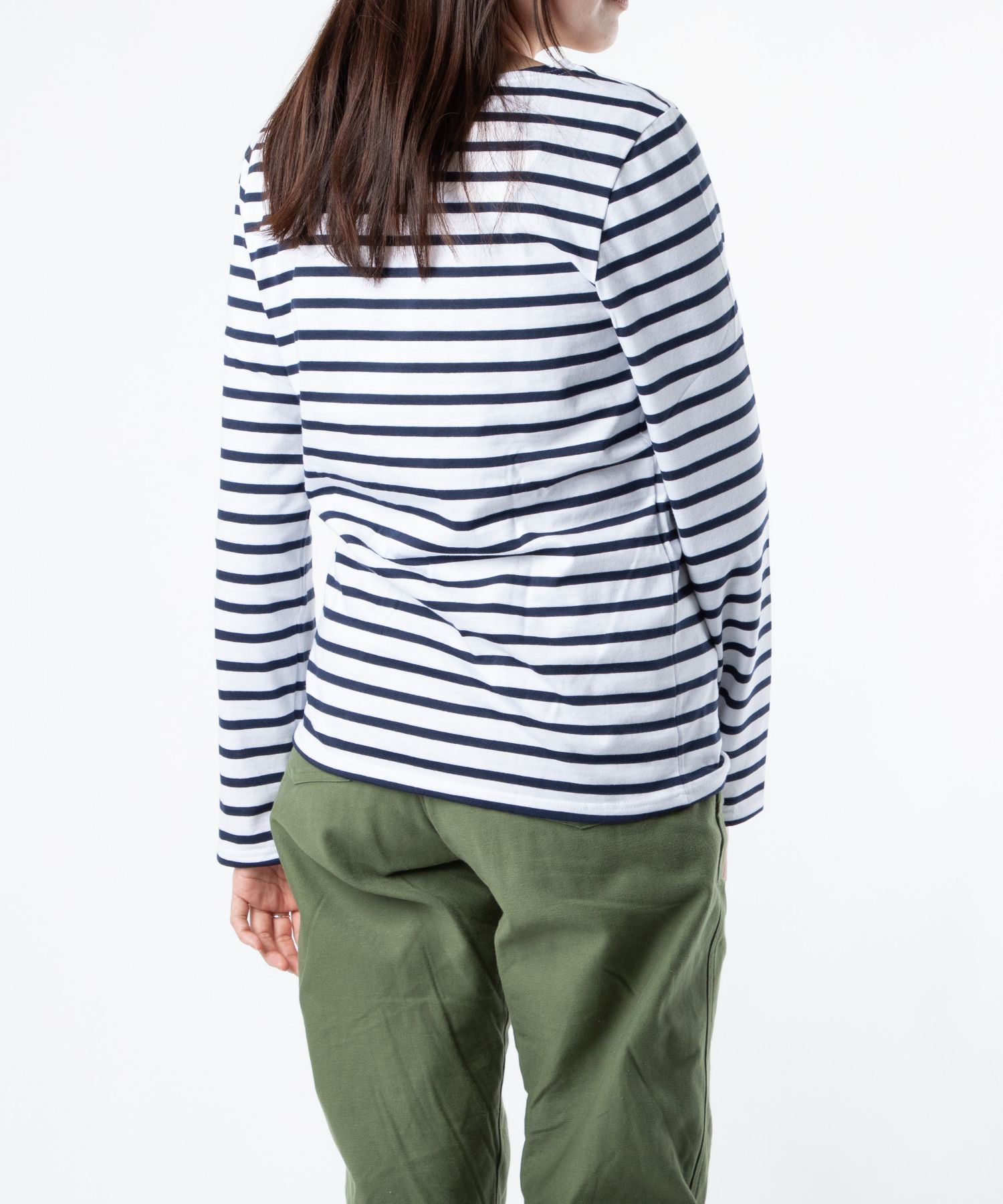 セントジェームス SAINT JAMES セントジェームス SAINT JAMES MINQUIERS MODERNE ボーダー カットソー ロンT クルーネック （neige/noir） neige/noir