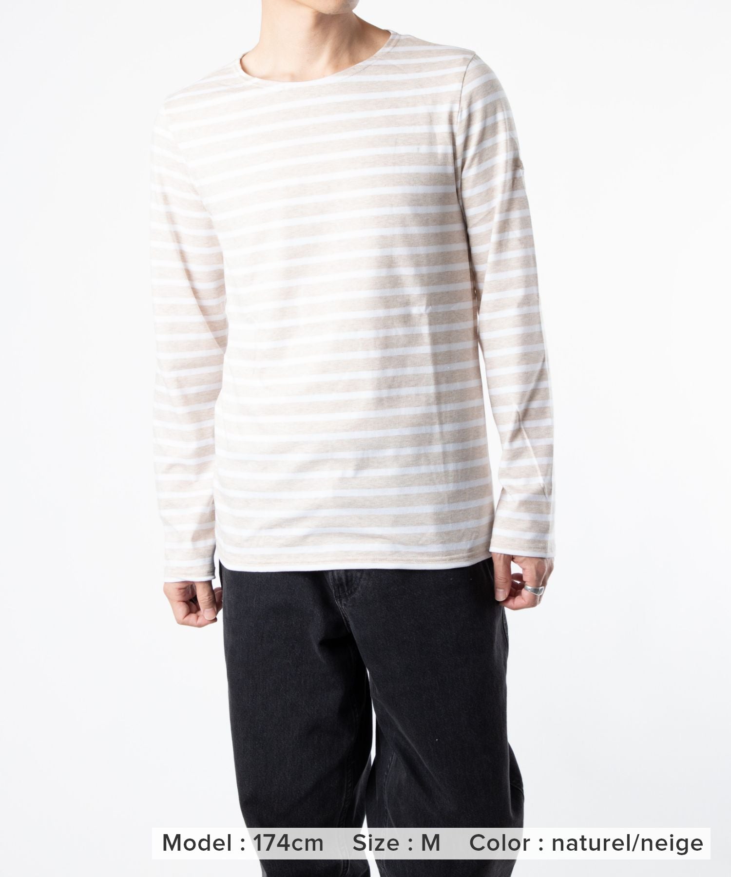 セントジェームス SAINT JAMES セントジェームス SAINT JAMES MINQUIERS MODERNE ボーダー カットソー ロンT クルーネック （neige/noir） neige/noir