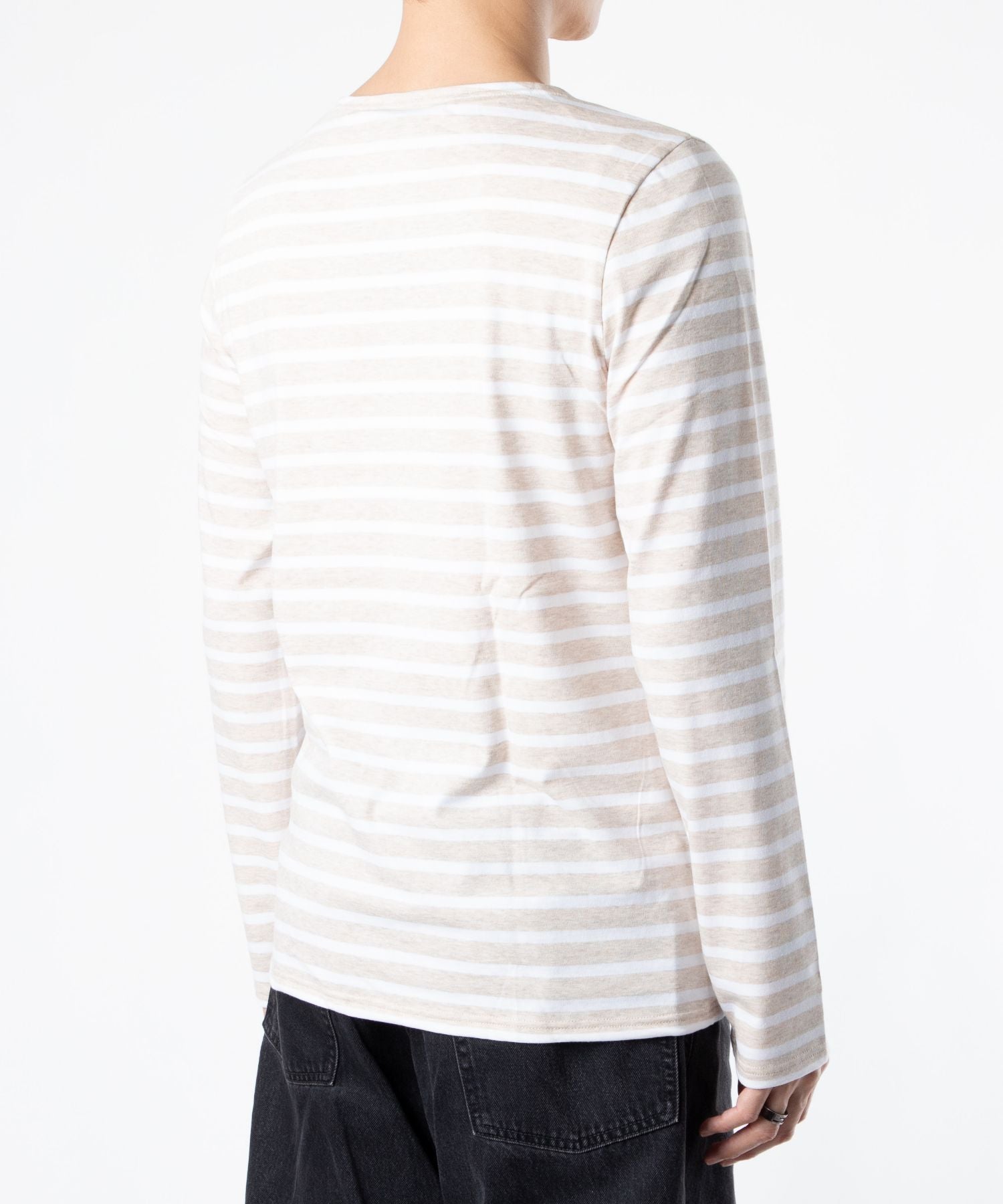 セントジェームス SAINT JAMES セントジェームス SAINT JAMES MINQUIERS MODERNE ボーダー カットソー ロンT クルーネック （neige/noir） neige/noir