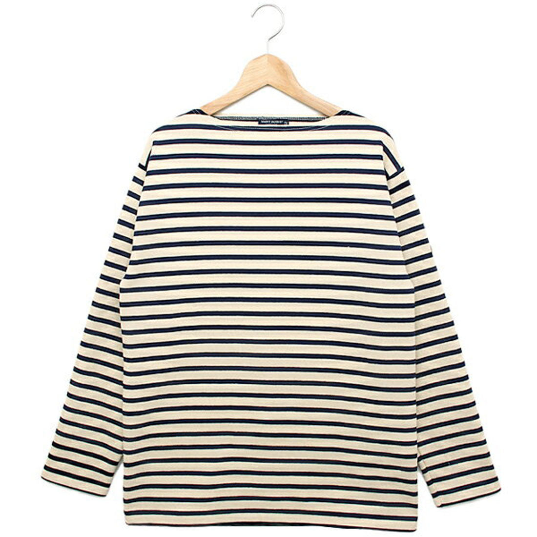Saint James SAINT JAMES SAINT JAMES Long Sleeve Striped T-Shirt 2501 MP GUILDO RA Guild Unisex Basque Shirt ECRU/MARINE OUESSANT/Successor Model of Ouessant