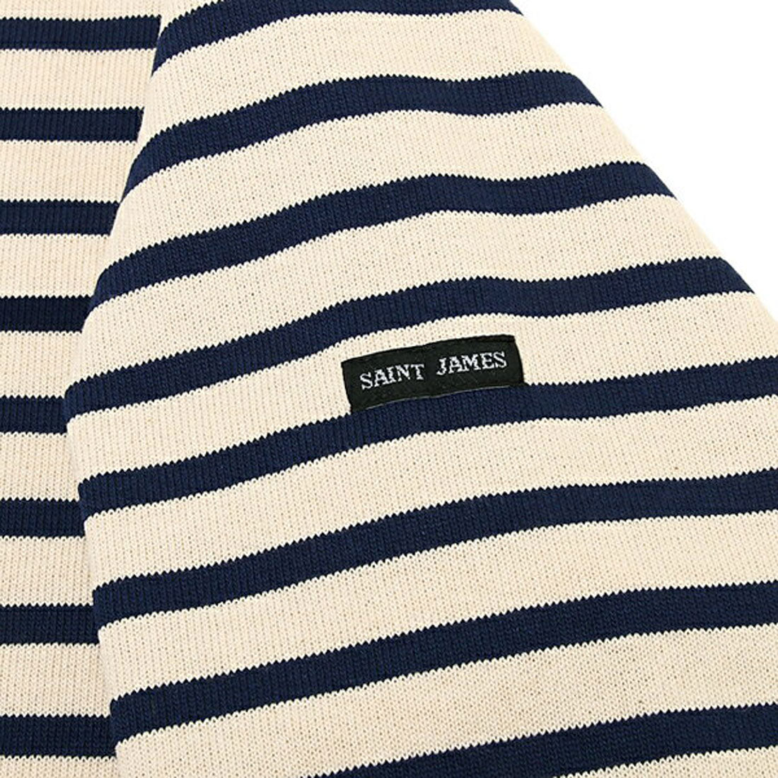 Saint James SAINT JAMES SAINT JAMES Long Sleeve Striped T-Shirt 2501 MP GUILDO RA Guild Unisex Basque Shirt ECRU/MARINE OUESSANT/Successor Model of Ouessant
