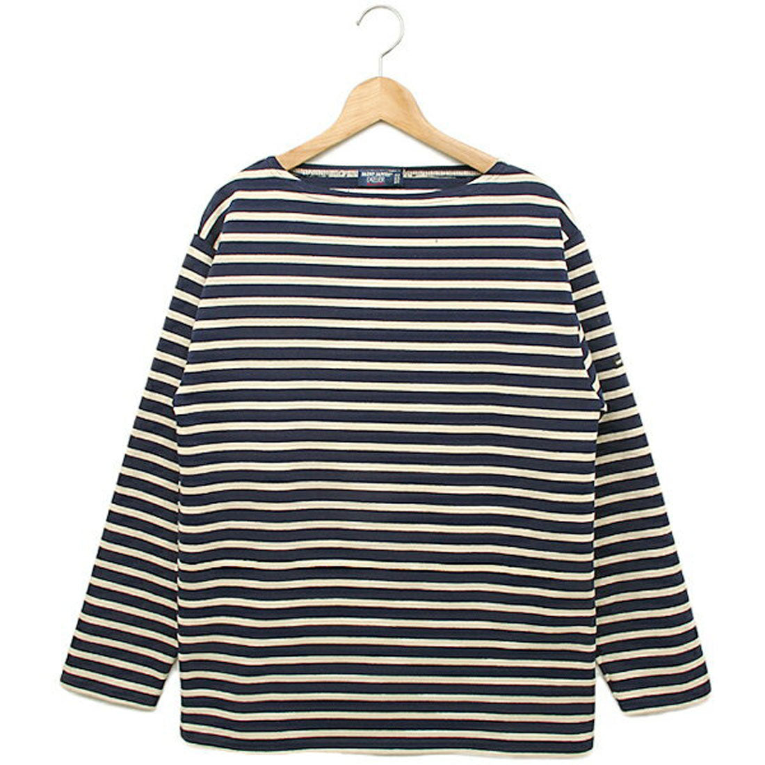 Saint James SAINT JAMES SAINT JAMES Long Sleeve Striped T-Shirt 2501 MP GUILDO RA Guild Unisex Basque Shirt MARINE/ECRU OUESSANT/Successor Model of Ouessant