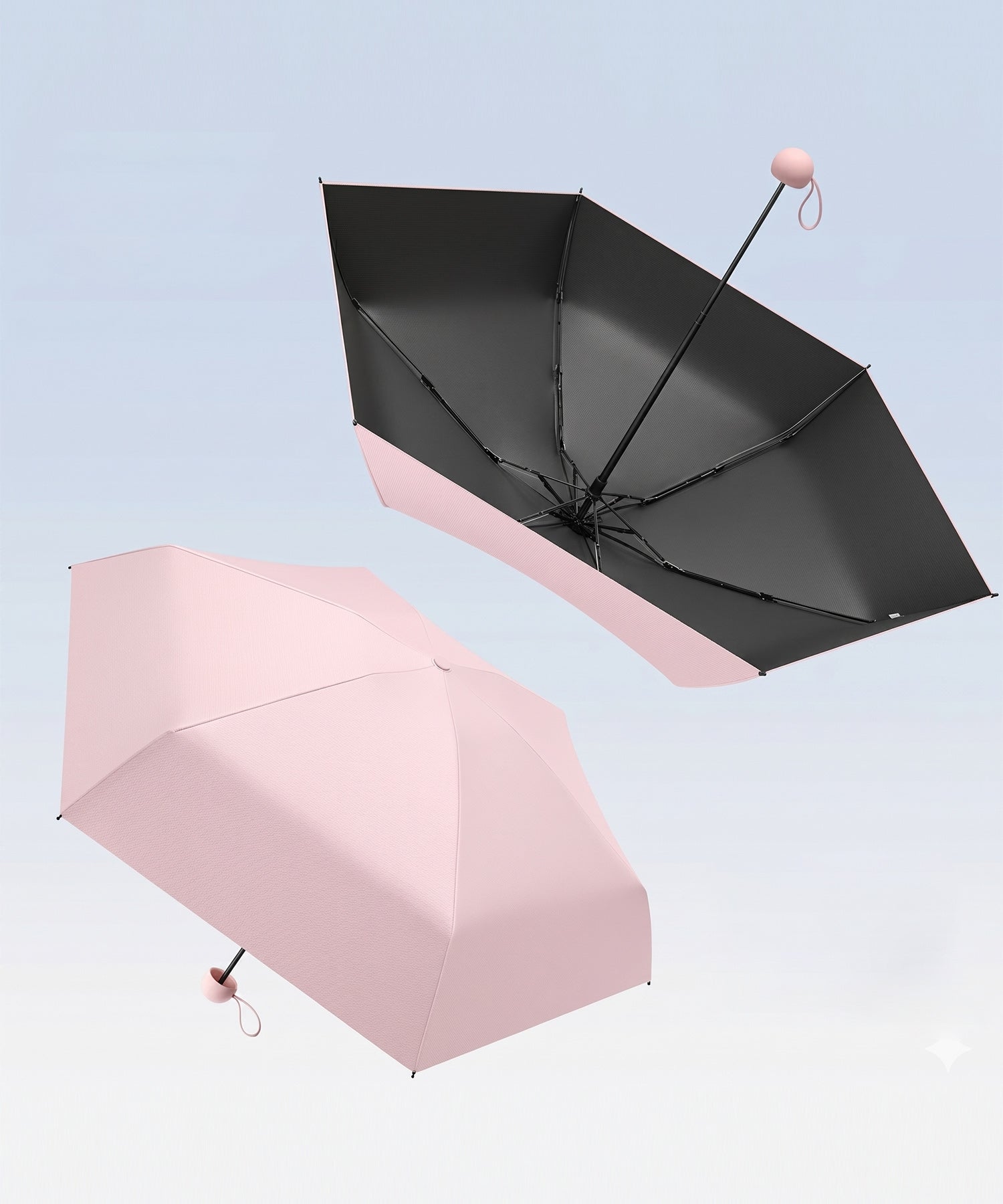 セゾンドパピヨン SAISON DE PAPILLON 持ち運べる晴雨兼用の折りたたみ日傘。 （ピンク） ピンク