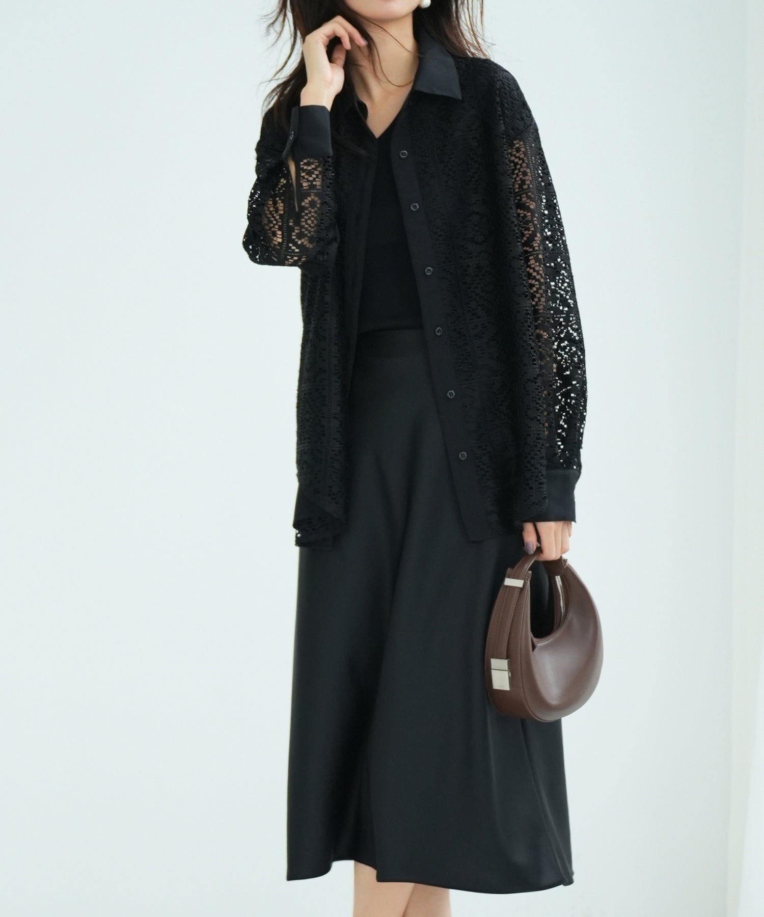 SAISON DE PAPILLON Lace-up Oversized Shirt