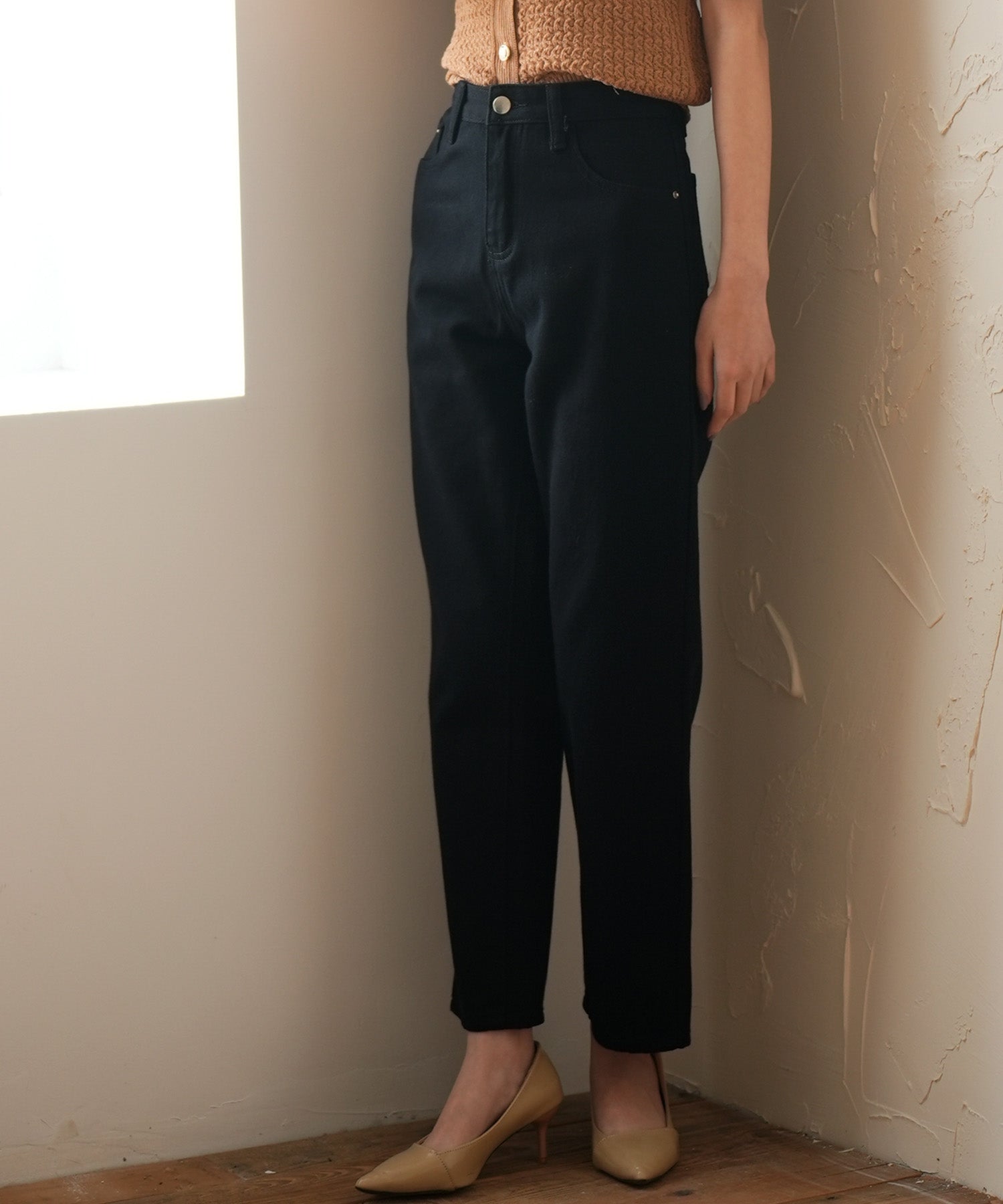 SAISON DE PAPILLON High-rise denim pants