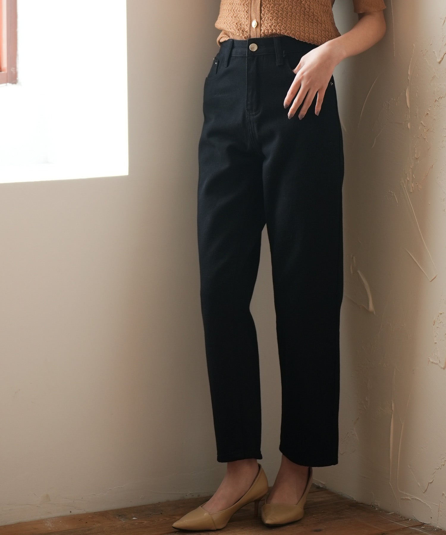 SAISON DE PAPILLON High-rise denim pants