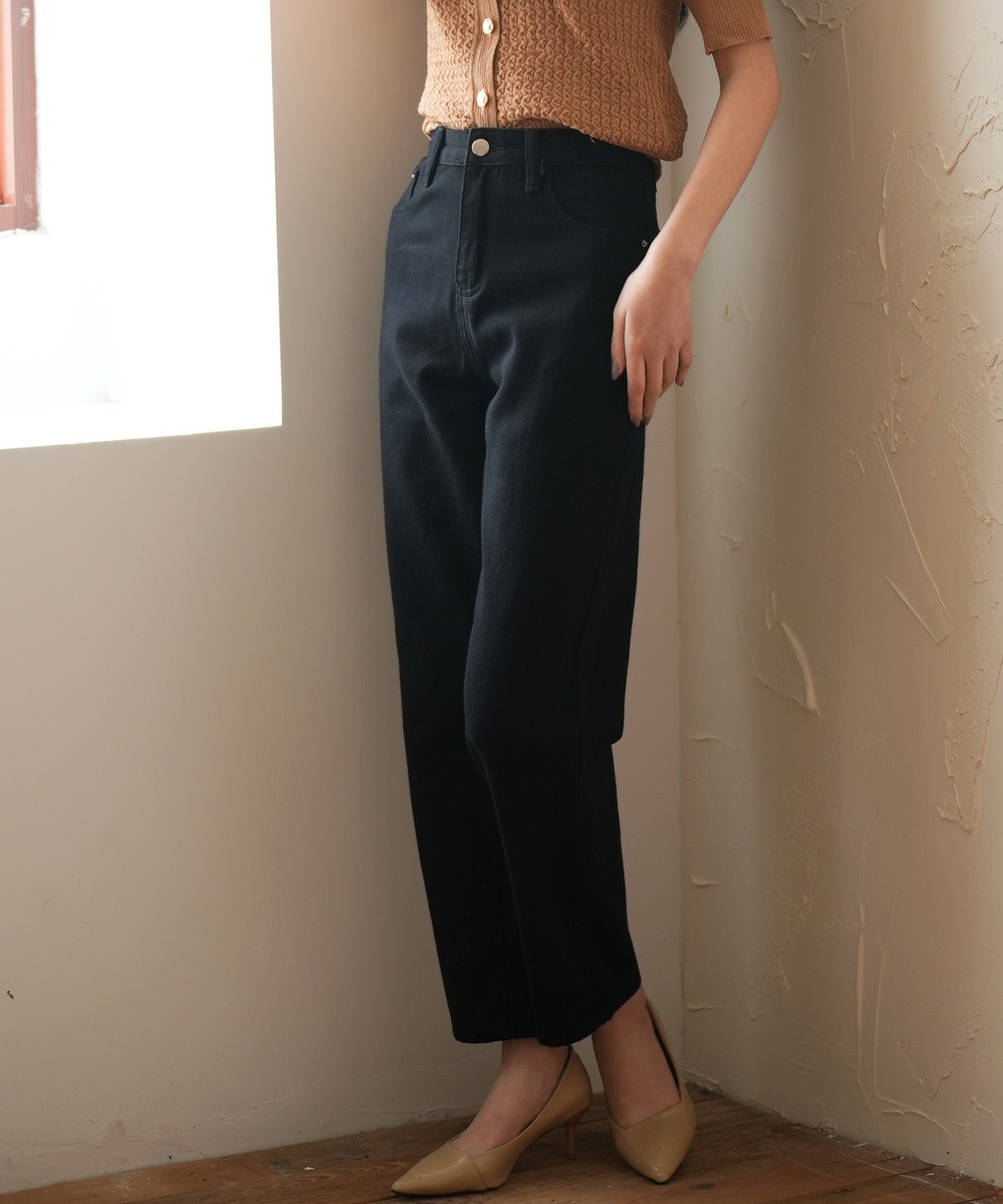 SAISON DE PAPILLON High-rise denim pants
