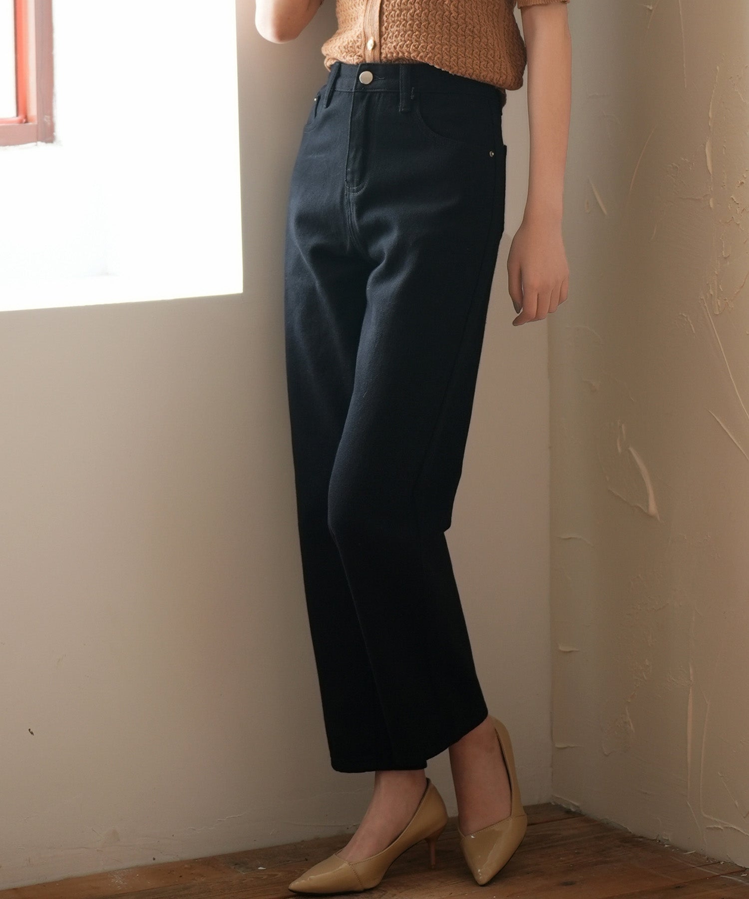 SAISON DE PAPILLON High-rise denim pants
