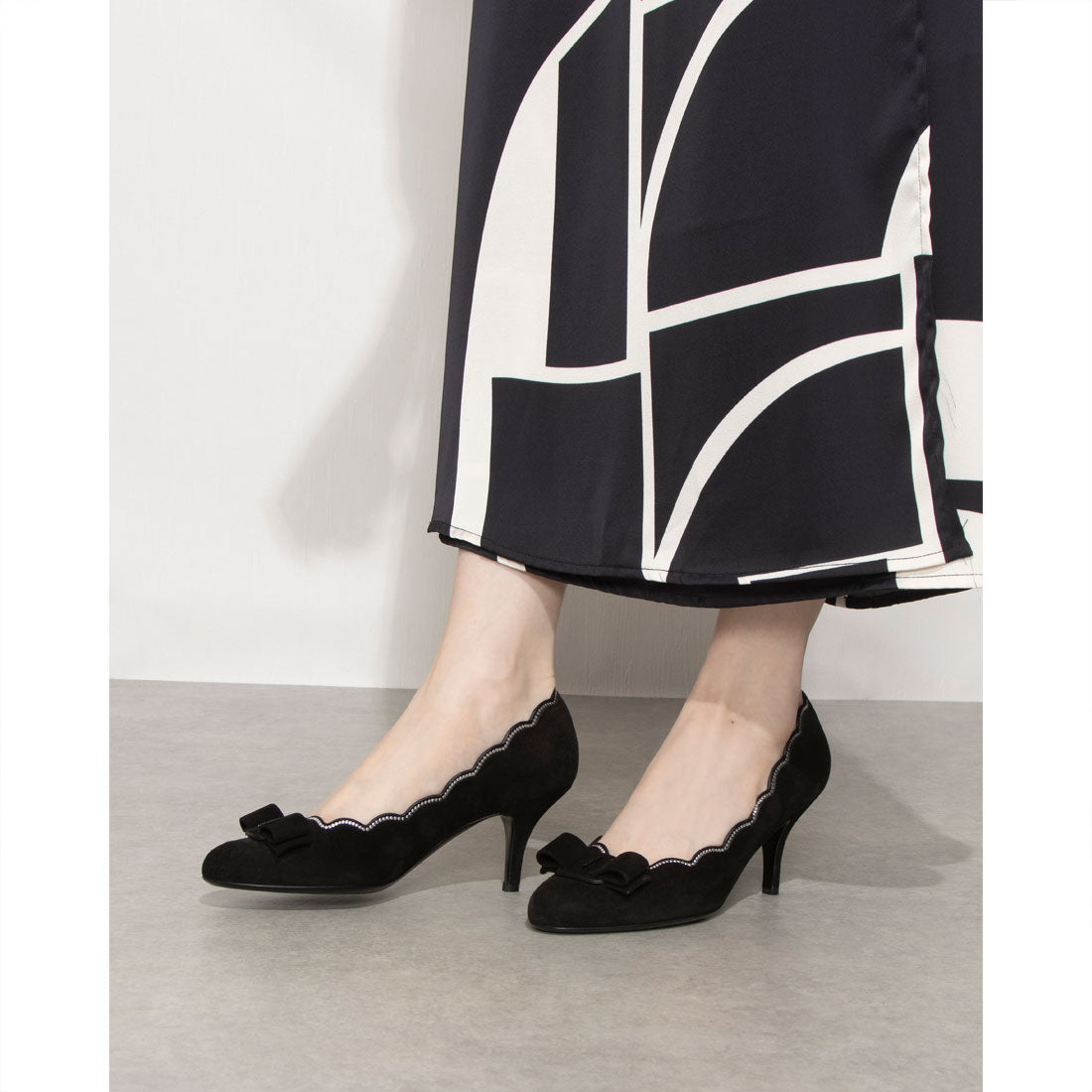 サルバトーレフェラガモ Salvatore Ferragamo スエード ヒールパンプス