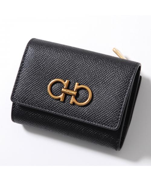 サルバトーレフェラガモ Salvatore Ferragamo FERRAGAMO 三つ折り財布 THE GANCINI 22 0862 （001/NERO/ブラック） 001/NERO/ブラック