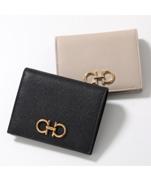 サルバトーレフェラガモ Salvatore Ferragamo FERRAGAMO 二つ折り財布 THE GANCINI 22 D780 （087/STONE/ベージュ） 087/STONE/ベージュ