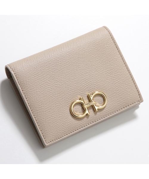 サルバトーレフェラガモ Salvatore Ferragamo FERRAGAMO 二つ折り財布 THE GANCINI 22 D780 （087/STONE/ベージュ） 087/STONE/ベージュ