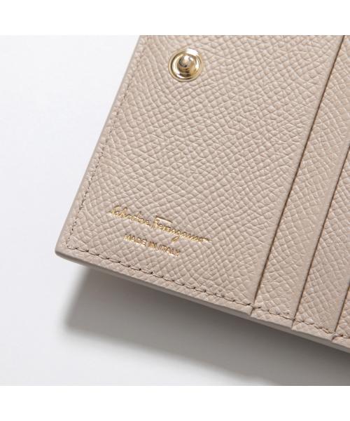 サルバトーレフェラガモ Salvatore Ferragamo FERRAGAMO 二つ折り財布 THE GANCINI 22 D780 （087/STONE/ベージュ） 087/STONE/ベージュ