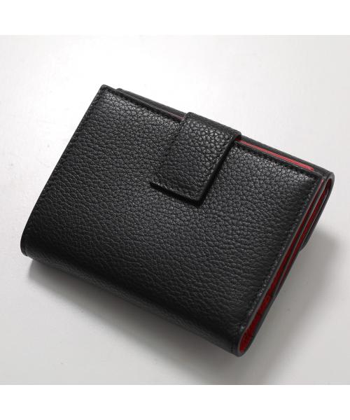 サルバトーレフェラガモ Salvatore Ferragamo FERRAGAMO 二つ折り財布 22 0961 ガンチーニ （002/NERO/FLAME-RED） 002/NERO/FLAME-RED