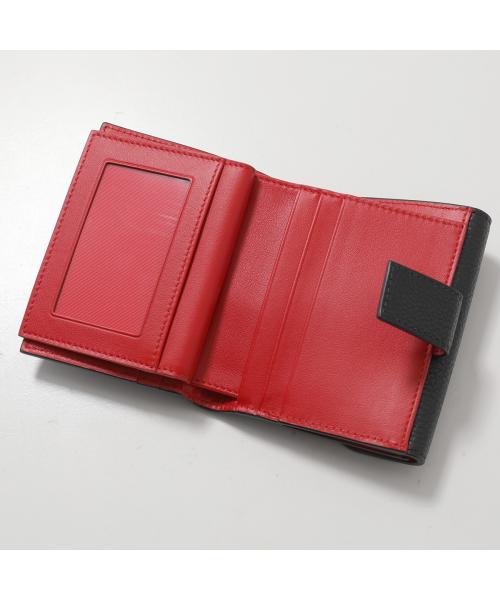 サルバトーレフェラガモ Salvatore Ferragamo FERRAGAMO 二つ折り財布 22 0961 ガンチーニ （002/NERO/FLAME-RED） 002/NERO/FLAME-RED
