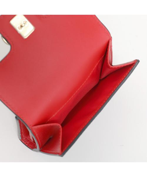 サルバトーレフェラガモ Salvatore Ferragamo FERRAGAMO 二つ折り財布 22 0961 ガンチーニ （002/NERO/FLAME-RED） 002/NERO/FLAME-RED