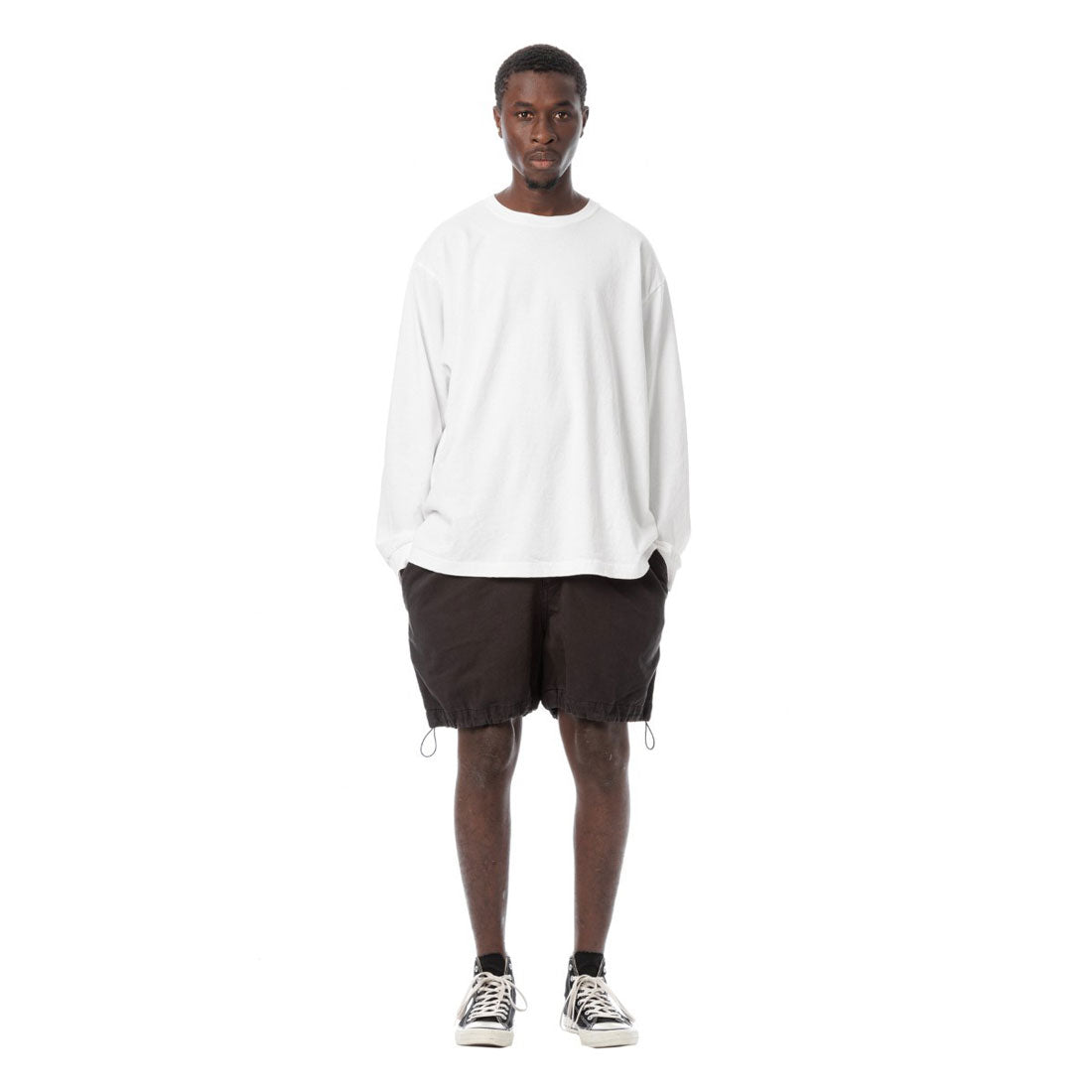 サンディニスタ SANDINISTA Sandinista Vintage Chino Tuck Shorts Overdyed（サンディニスタ ヴィンテージ チノ トラックショーツ オーバーダイ） （VINTAGE BLACK） VINTAGE BLACK
